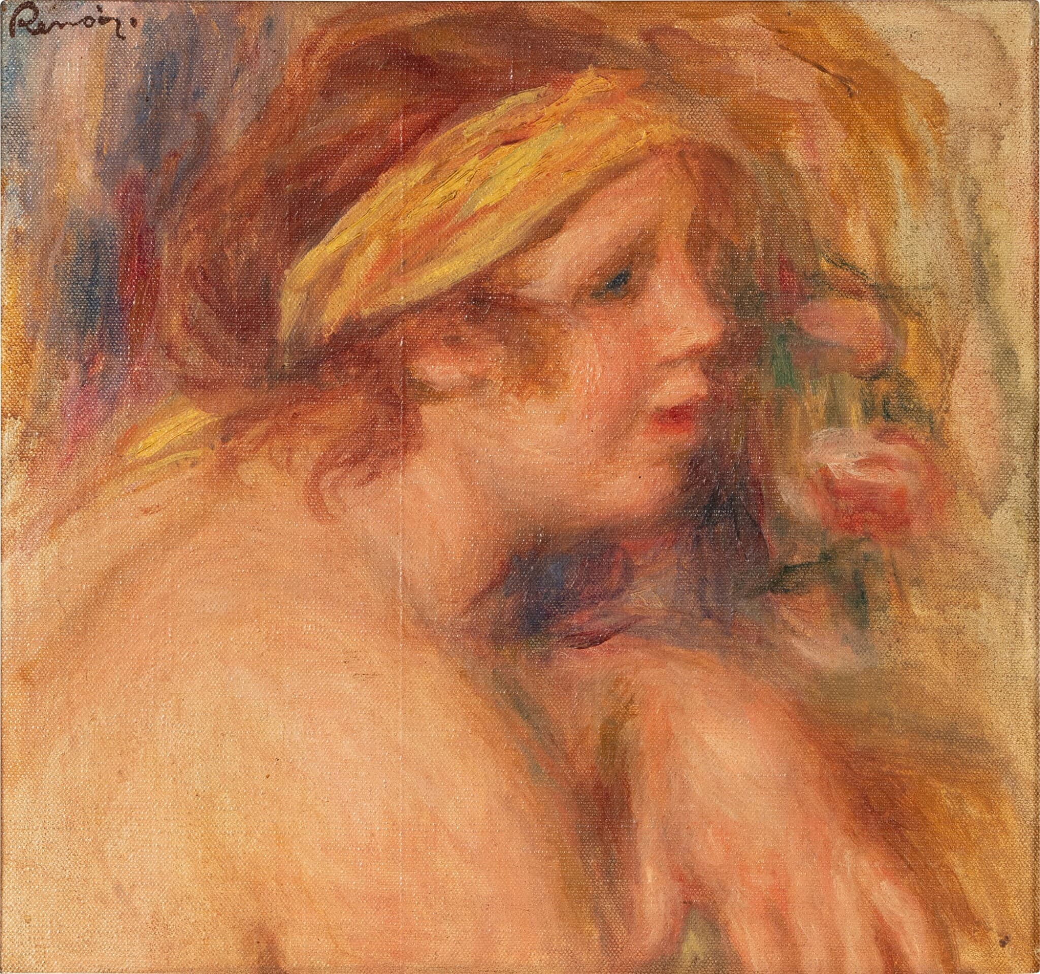 《戴黄头巾的安德烈 – 片段》（Andrée with the yellow turban – Fragment）｜皮埃尔-奥古斯特·雷诺阿 Pierre-Auguste Renoir｜约 1918