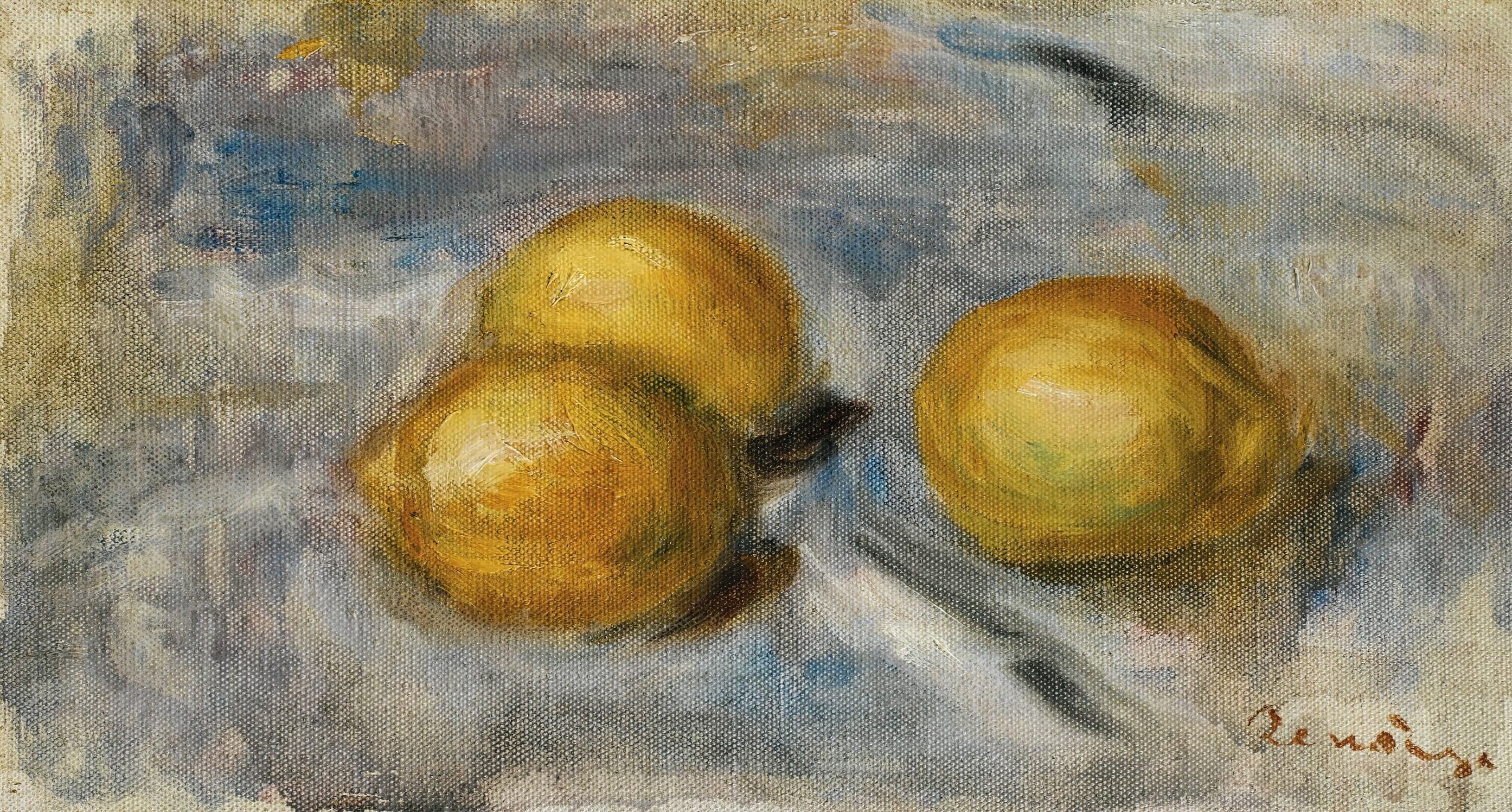 《静物与柠檬》（Still Life With Lemons）｜皮埃尔-奥古斯特·雷诺阿 Pierre-Auguste Renoir｜1918
