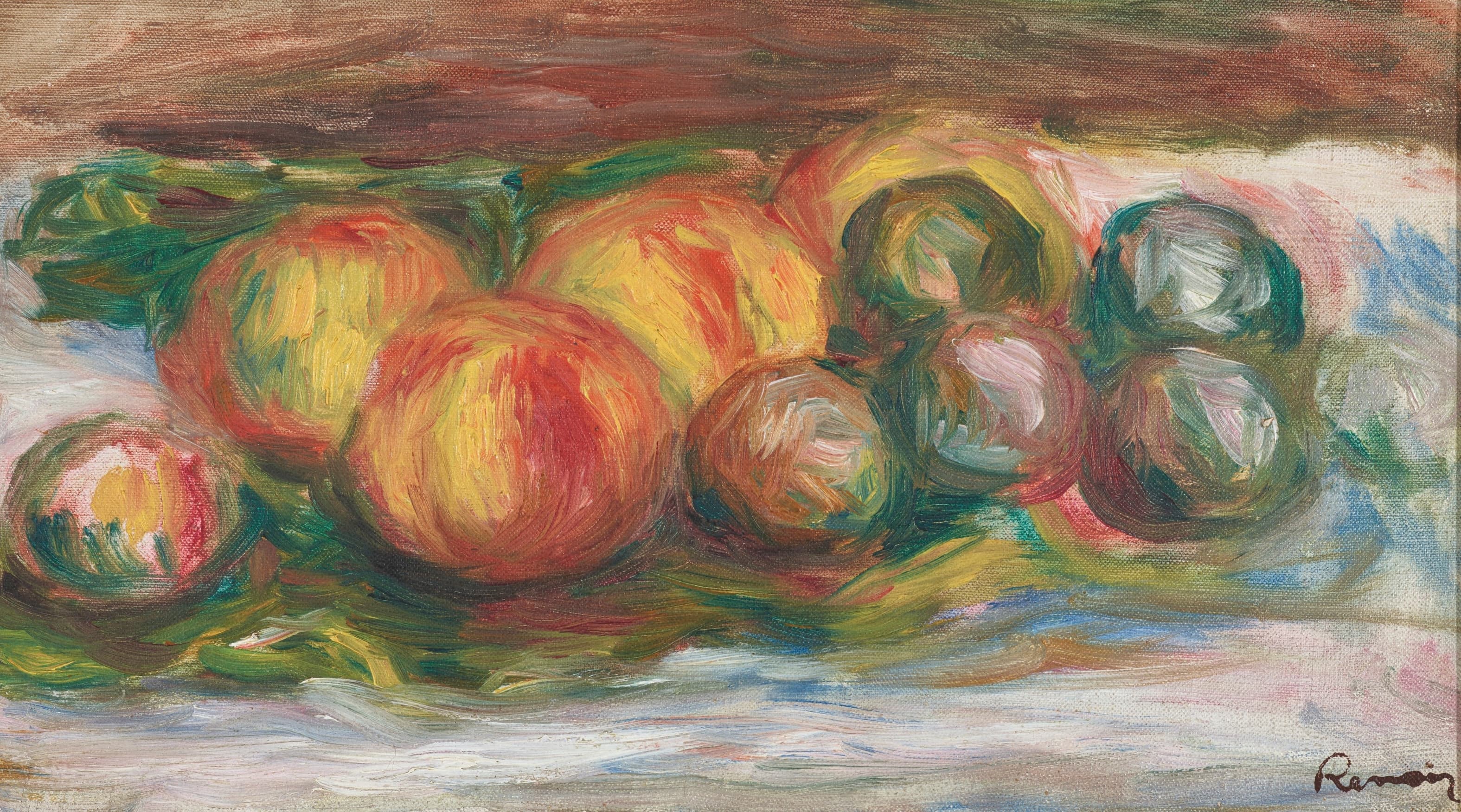 《桃李》（Peaches and plums）｜皮埃尔-奥古斯特·雷诺阿 Pierre-Auguste Renoir｜1919