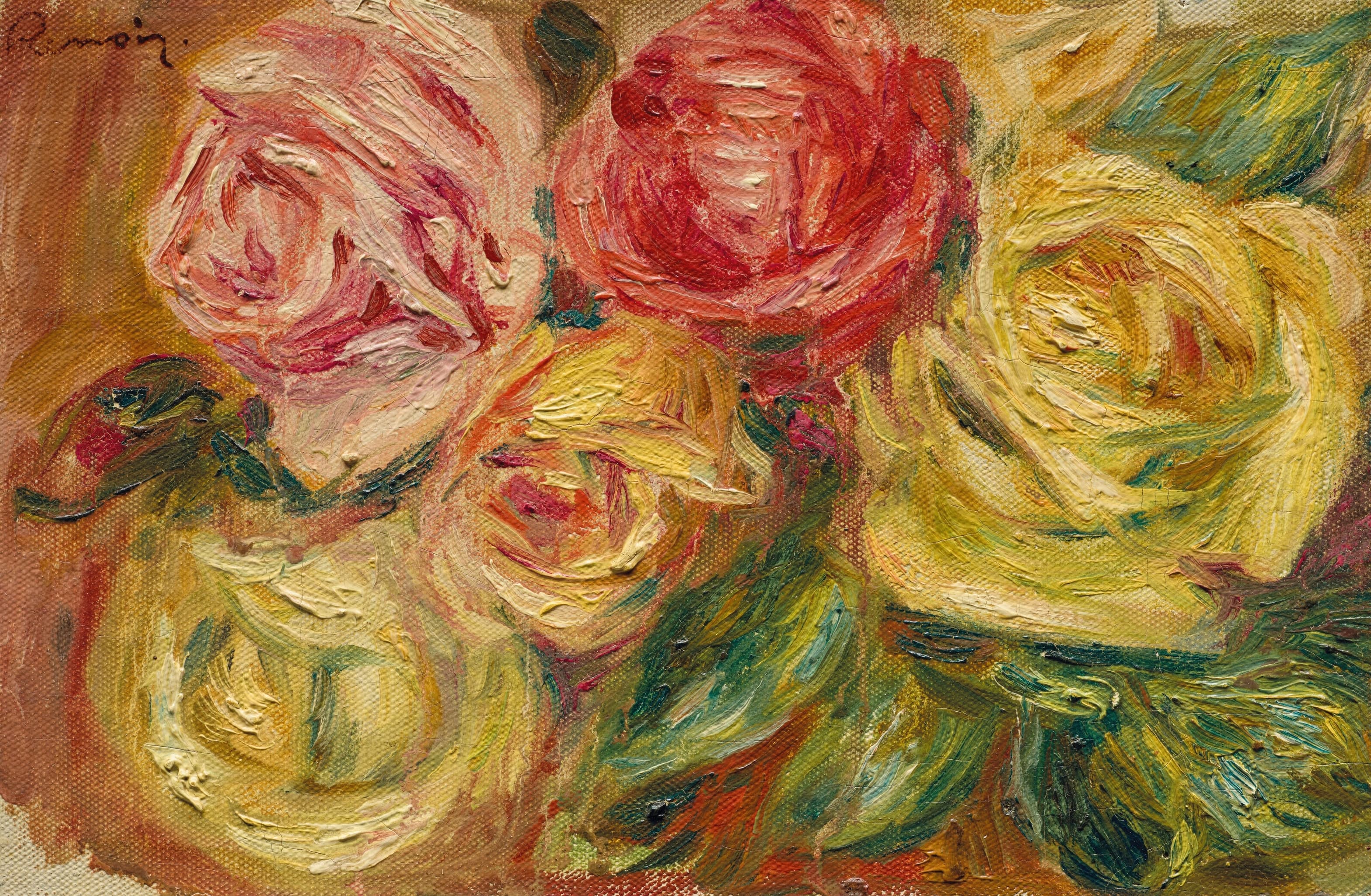 《玫瑰》（Roses）｜皮埃尔-奥古斯特·雷诺阿 Pierre-Auguste Renoir｜1919