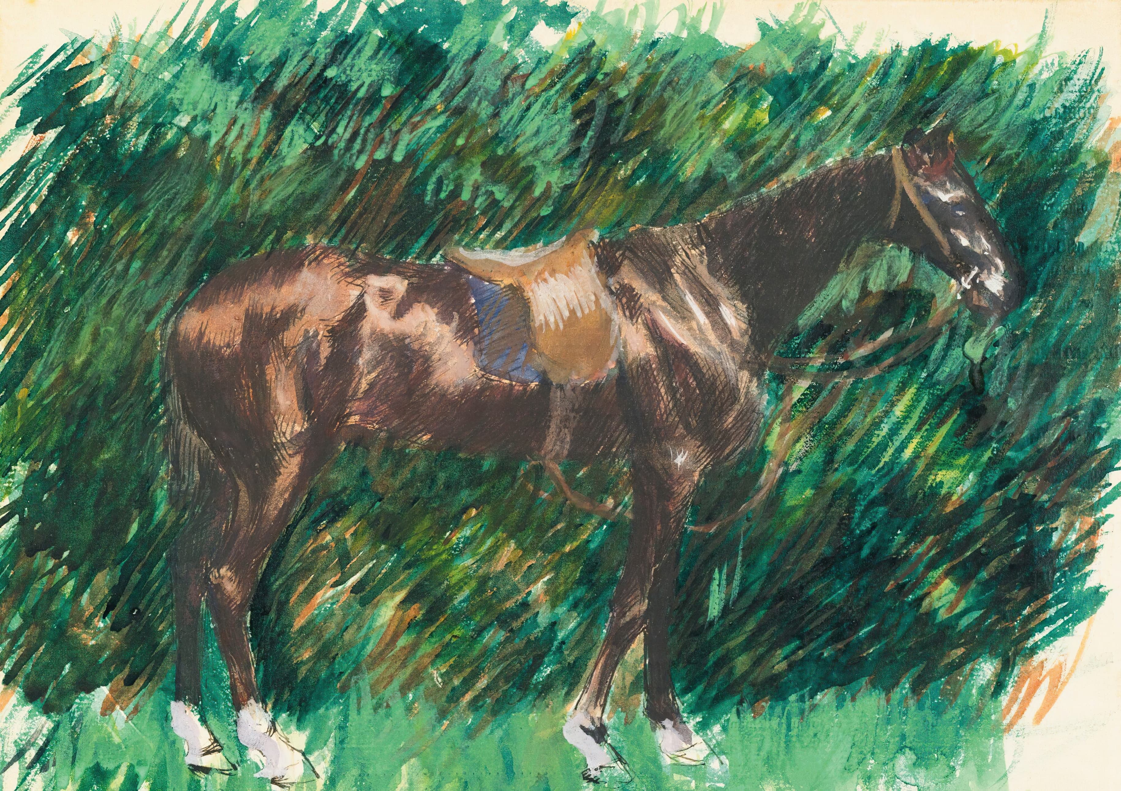 《一匹马》（A Horse）｜皮埃尔-奥古斯特·雷诺阿 Pierre-Auguste Renoir｜不明