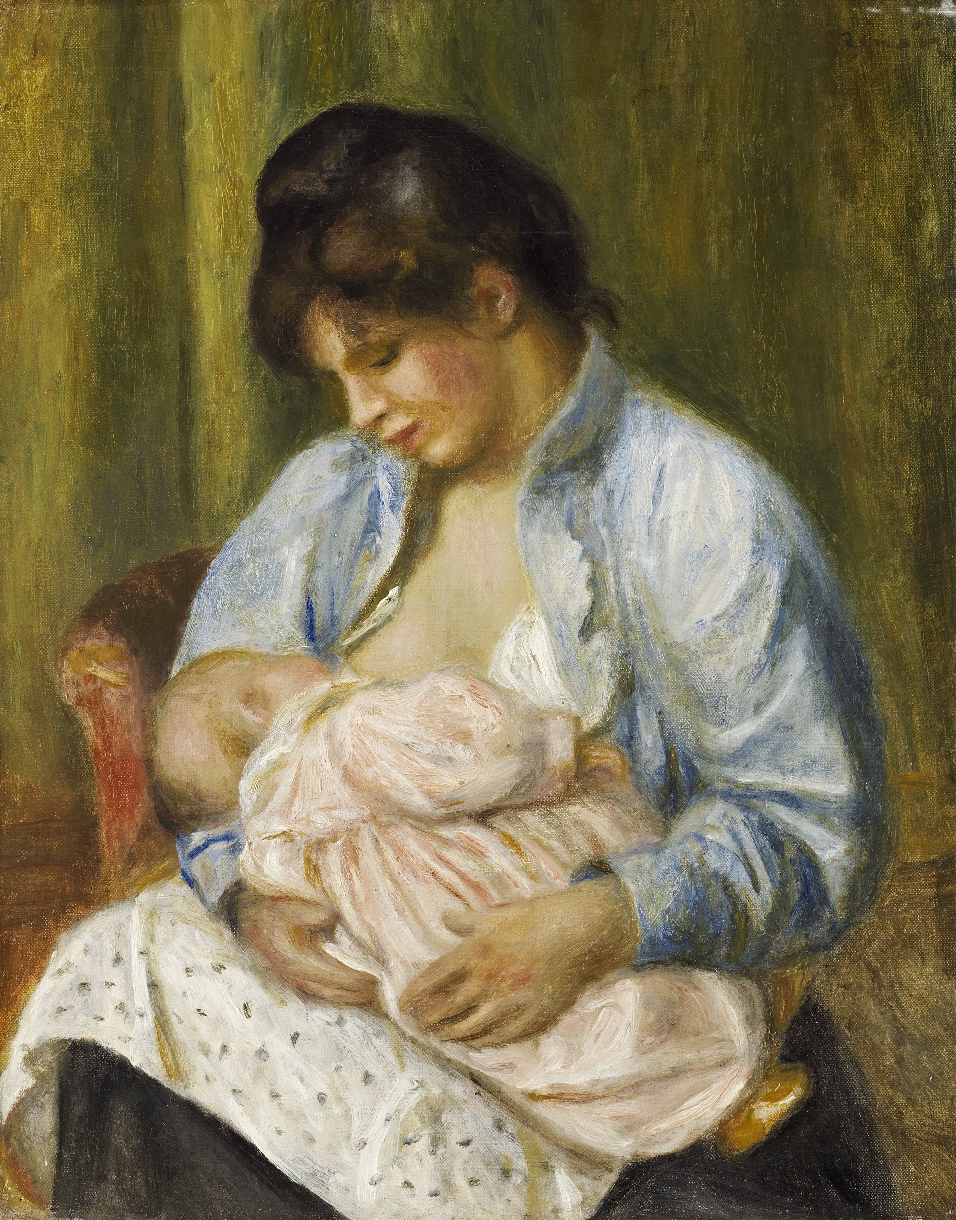 《护理孩子的妇女》（A Woman Nursing a Child）｜皮埃尔-奥古斯特·雷诺阿 Pierre-Auguste Renoir｜不明