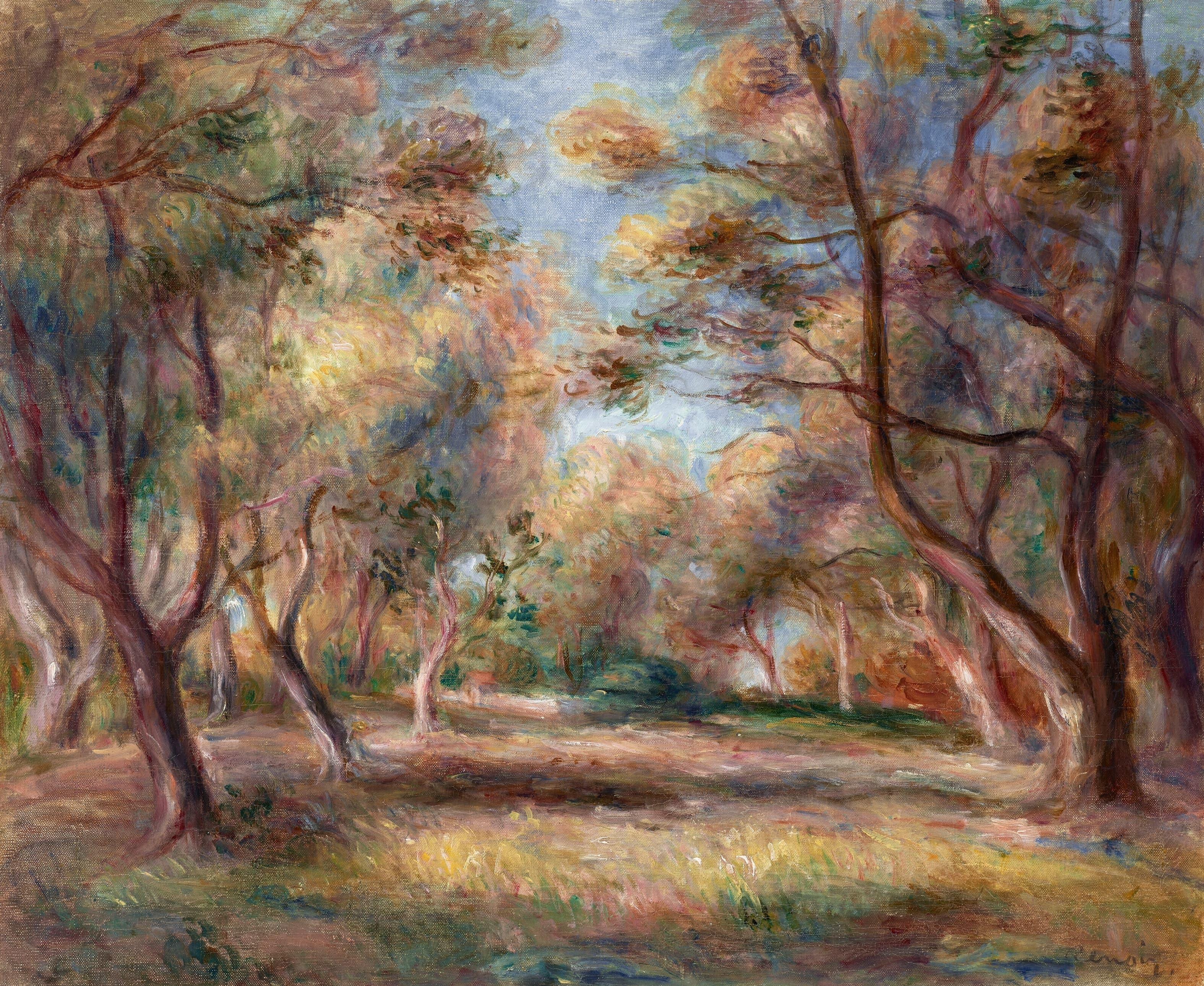 《卡涅的橄榄树》（Olive trees in Cagnes）｜皮埃尔-奥古斯特·雷诺阿 Pierre-Auguste Renoir｜不明