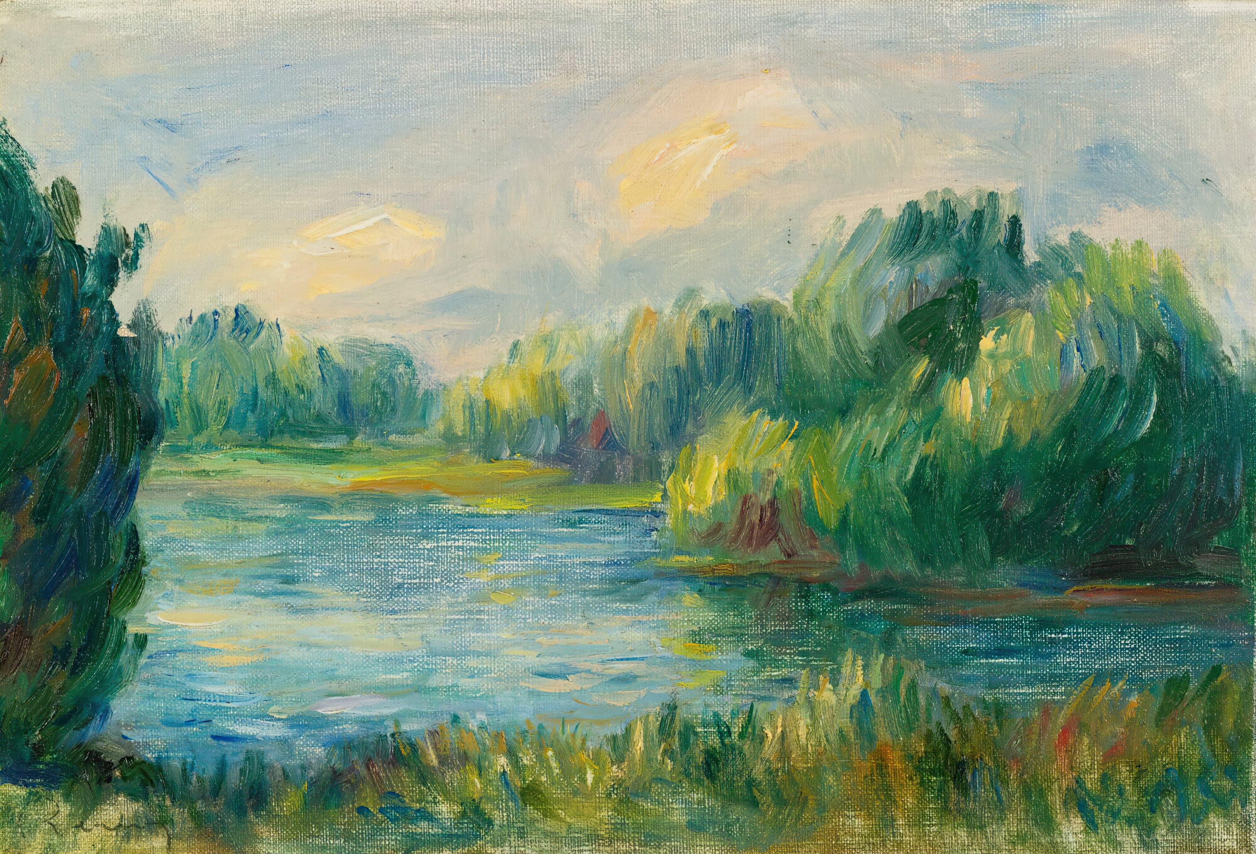 《河边》（Riverside）｜皮埃尔-奥古斯特·雷诺阿 Pierre-Auguste Renoir｜不明
