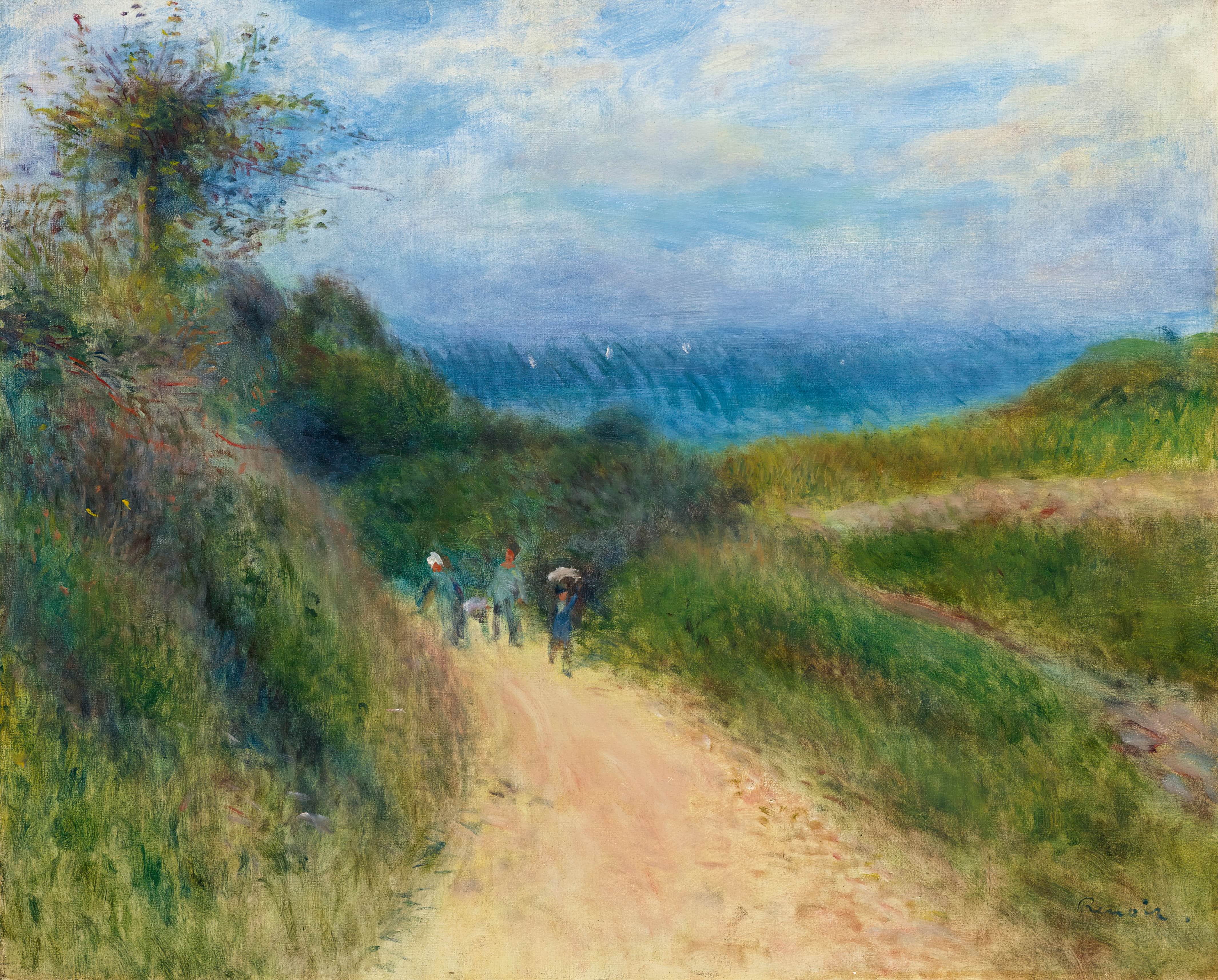 《伯尼瓦尔之路》（Road To Berneval）｜皮埃尔-奥古斯特·雷诺阿 Pierre-Auguste Renoir｜不明