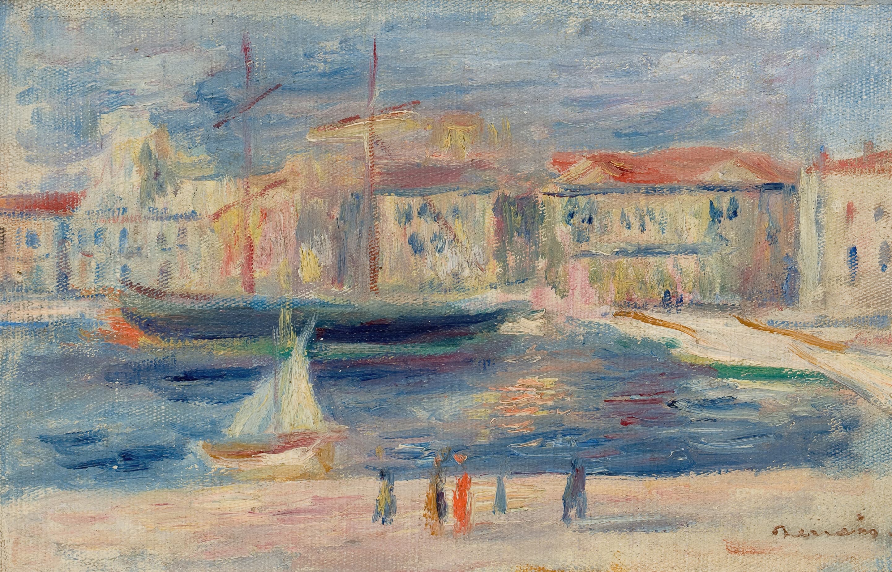 《圣特罗佩港》（The Port of Saint-Tropez）｜皮埃尔-奥古斯特·雷诺阿 Pierre-Auguste Renoir｜不明