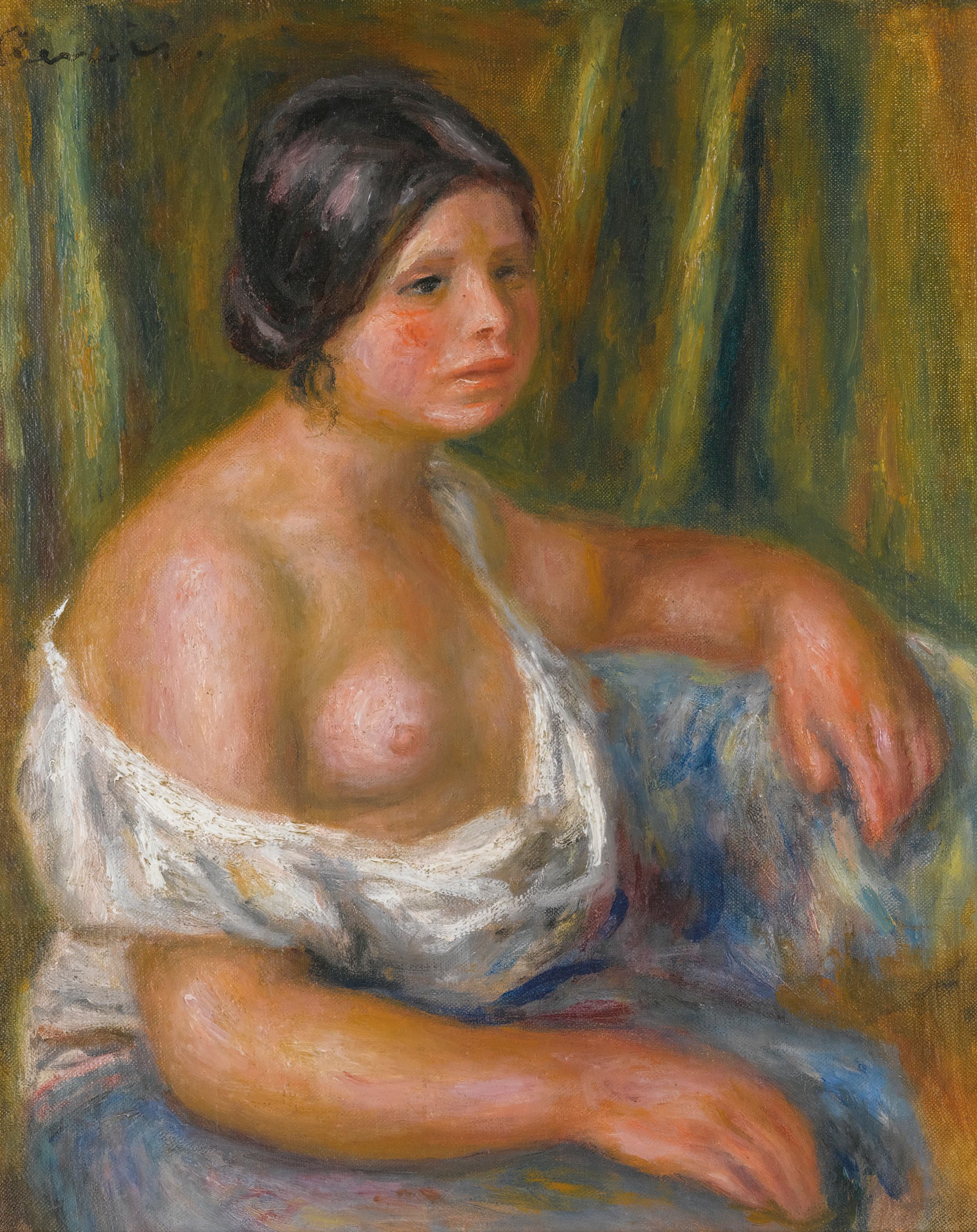 《蓝衣女子》（Woman in Blue）｜皮埃尔-奥古斯特·雷诺阿 Pierre-Auguste Renoir｜不明