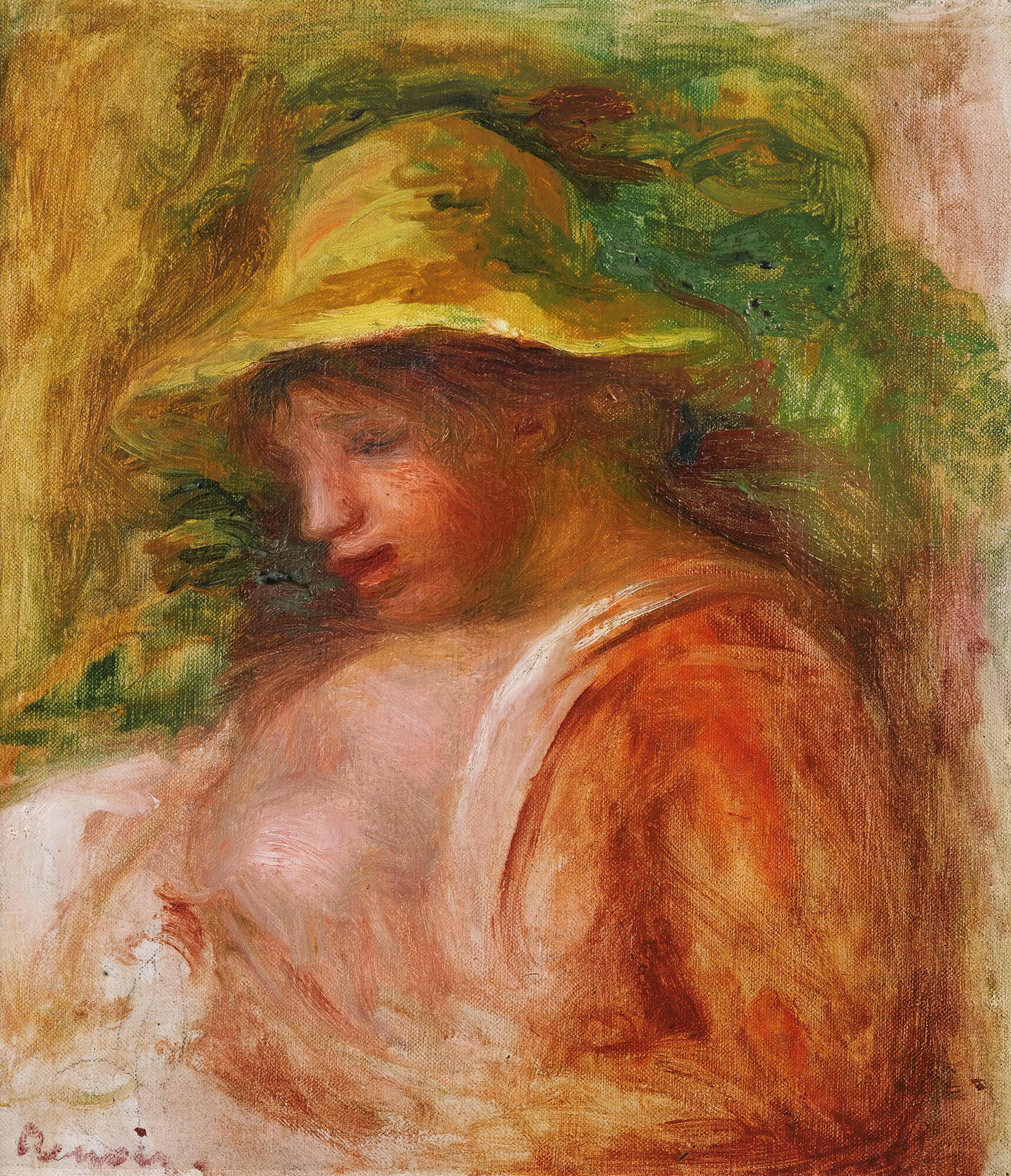 《戴帽子的女人》（Woman in Hat）｜皮埃尔-奥古斯特·雷诺阿 Pierre-Auguste Renoir｜不明