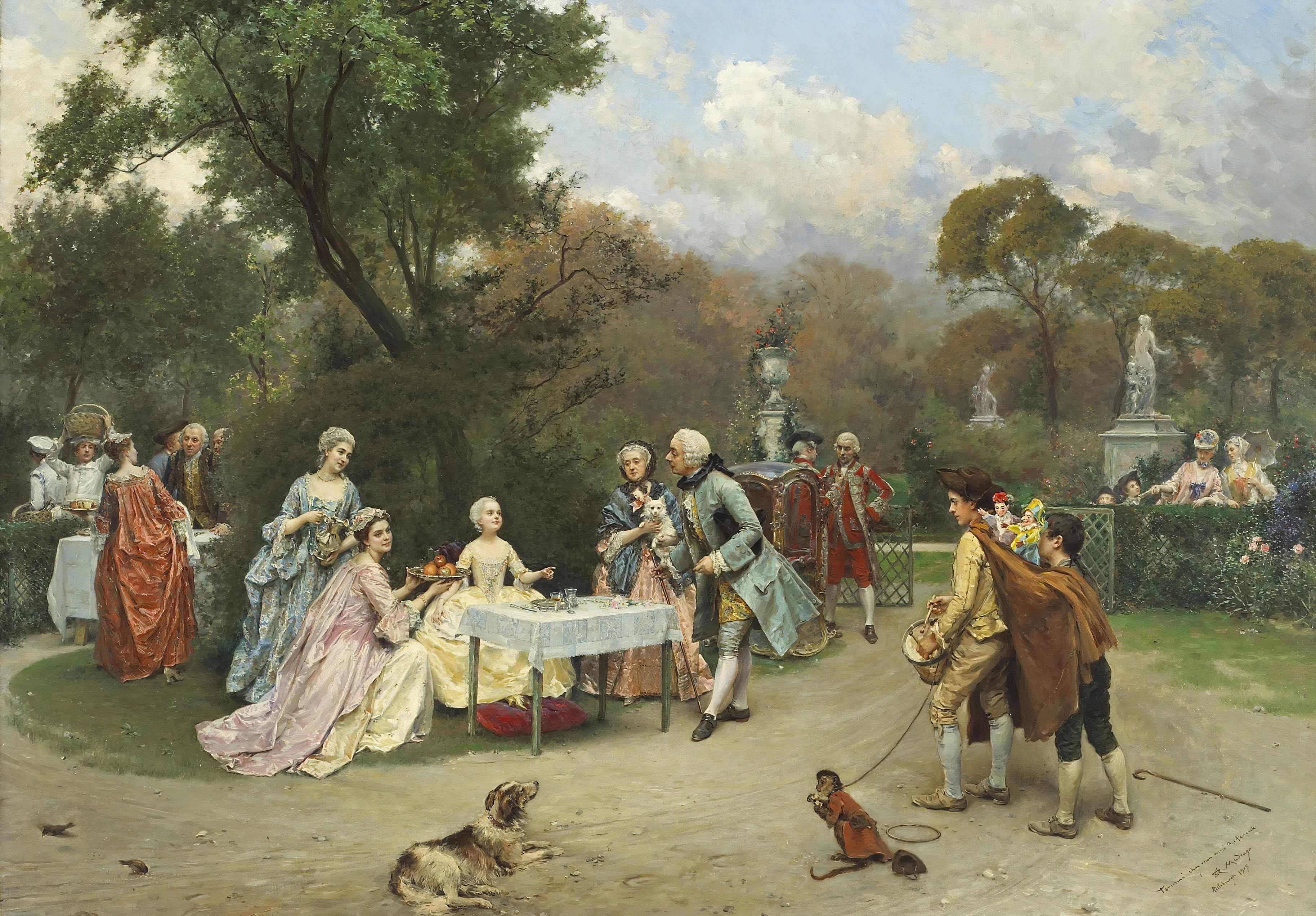 《凡尔赛花园里的公主》（princess in the gardens of versailles）｜雷蒙多·德·马德拉索 Raimundo de Madrazo y Garreta｜不明