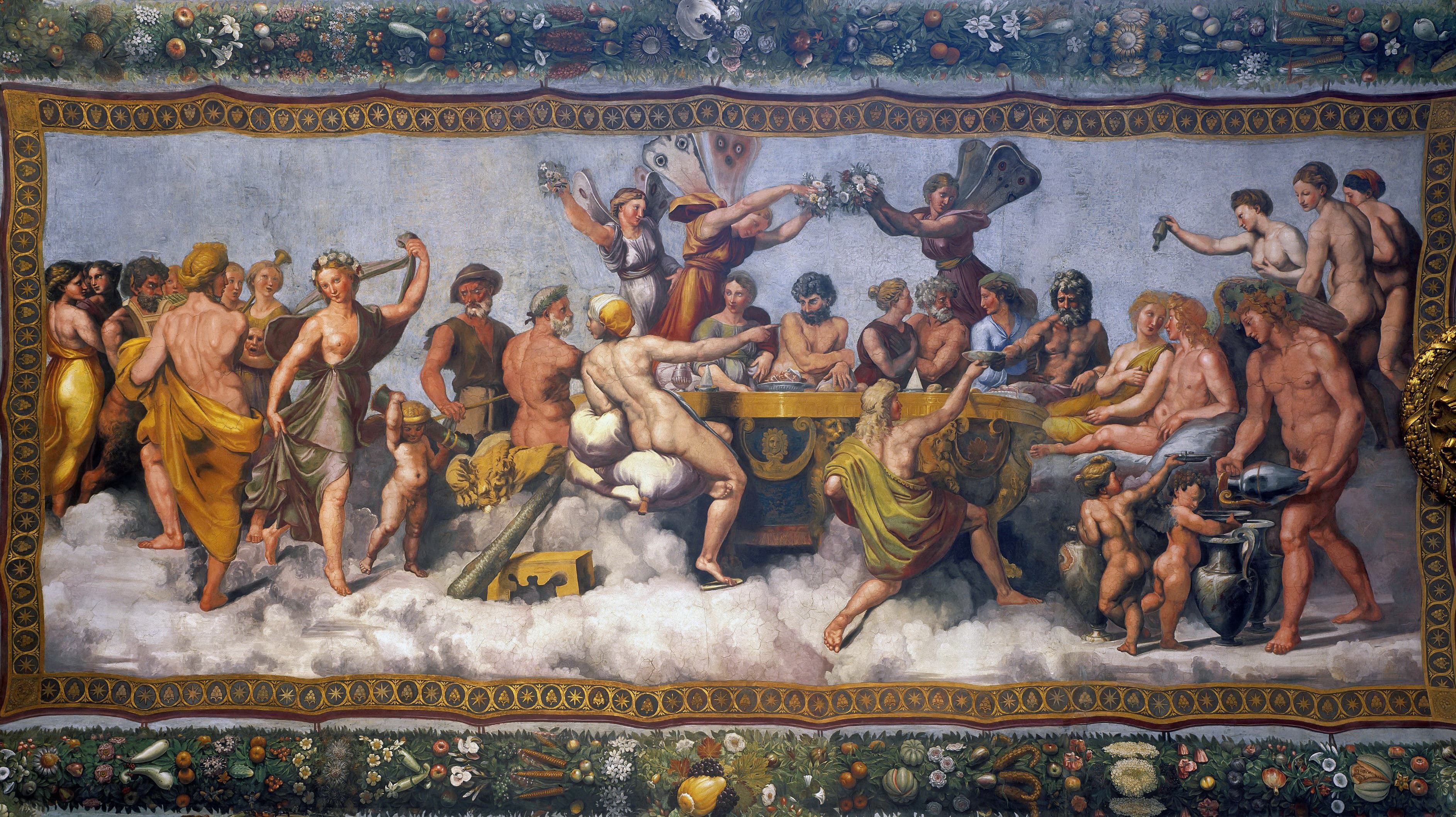 《丘比特与普绪克的婚宴》（The Wedding Banquet of Cupid and Psyche）｜拉斐尔 Raphael｜1517–1518