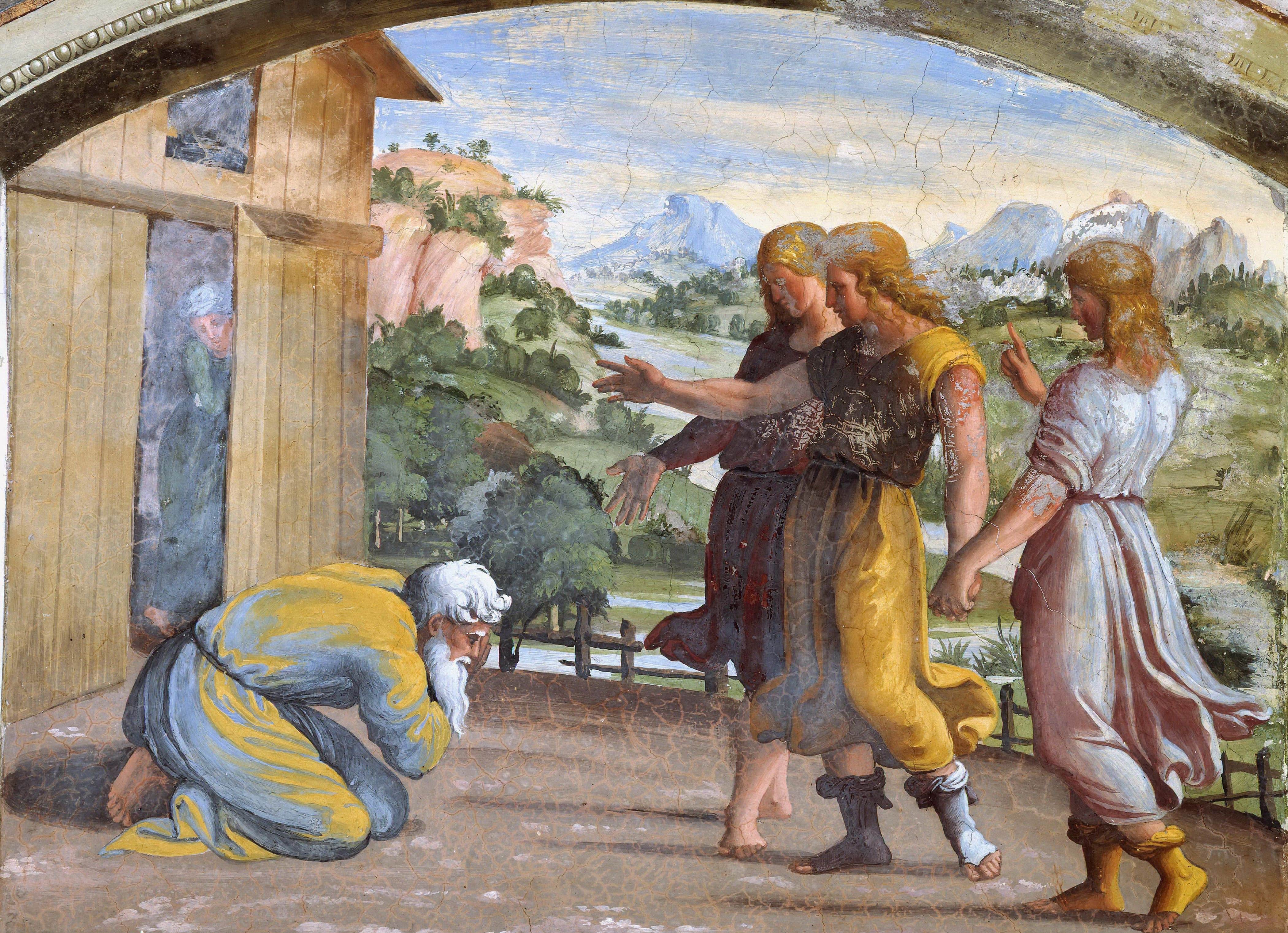 《亚伯拉罕与三位天使》（Abraham and the Three Angels）｜拉斐尔 Raphael｜1518–1519