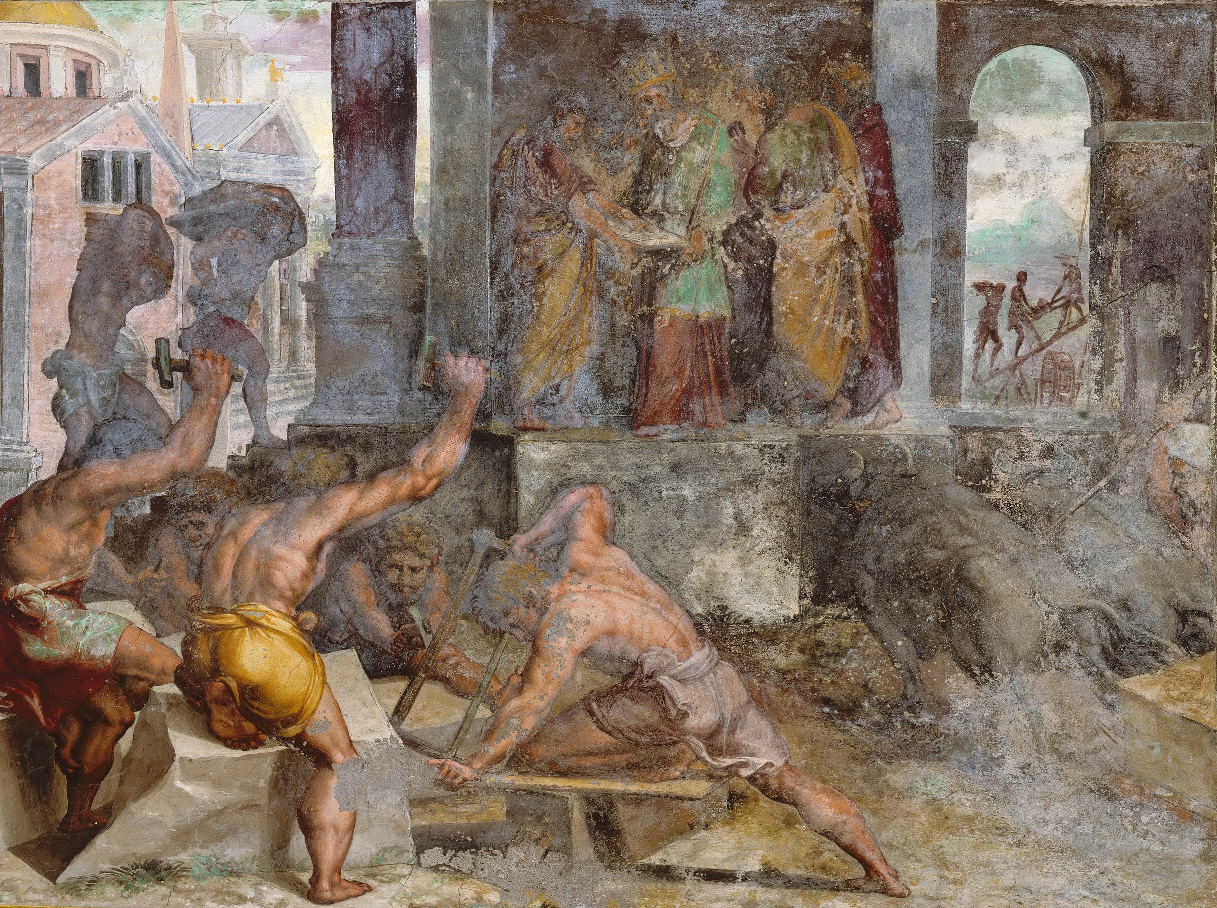 《建造所罗门圣殿》（The Construction of Solomon's Temple）｜拉斐尔 Raphael｜1518–1519