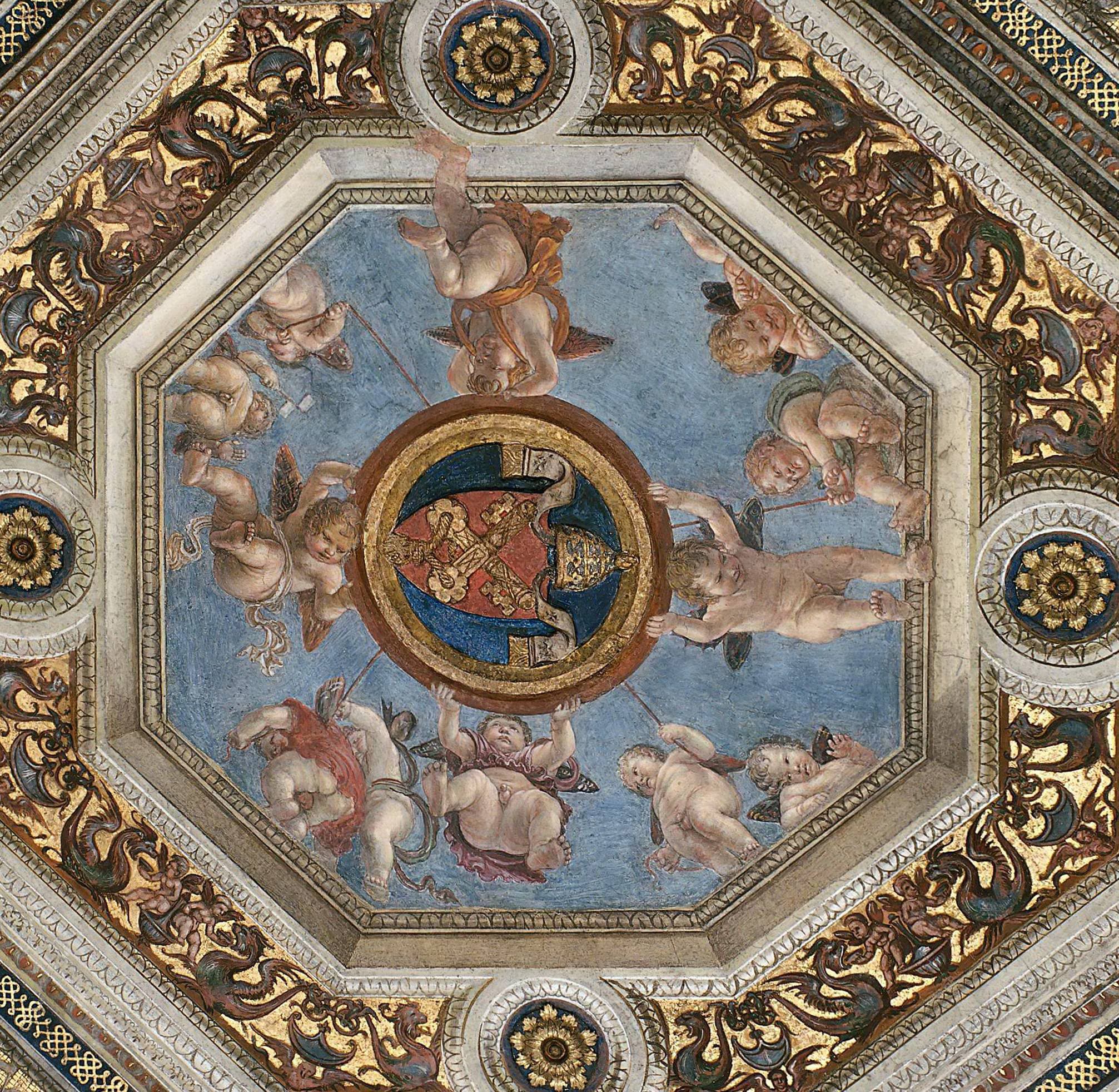 《签字厅天顶画局部》（Ceiling of the Stanza della Segnatura, Detail）｜拉斐尔 Raphael｜1509–1511