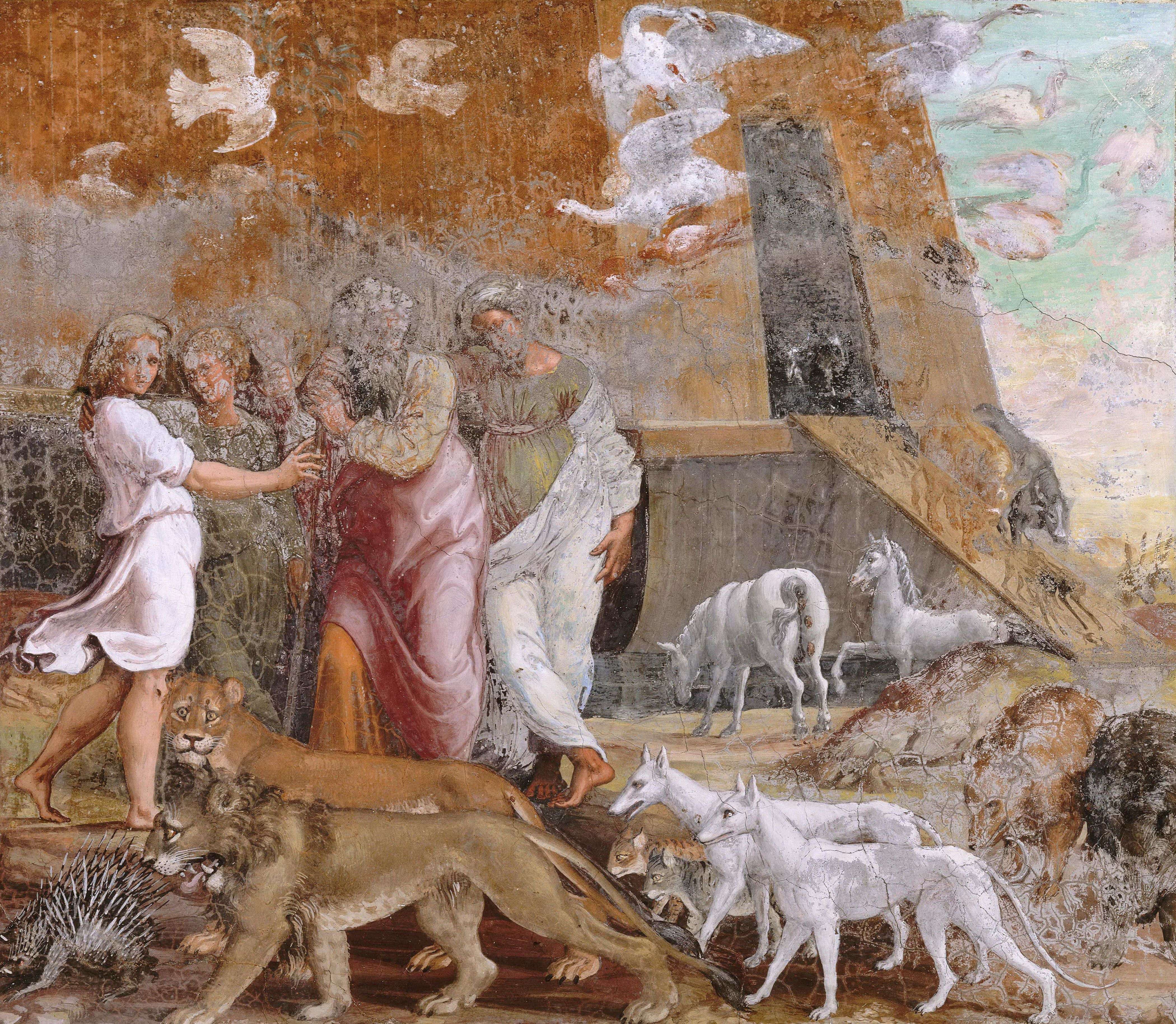 《方舟停靠亚拉腊山》（The Ark on Mount Ararat）｜拉斐尔 Raphael｜1518–1519