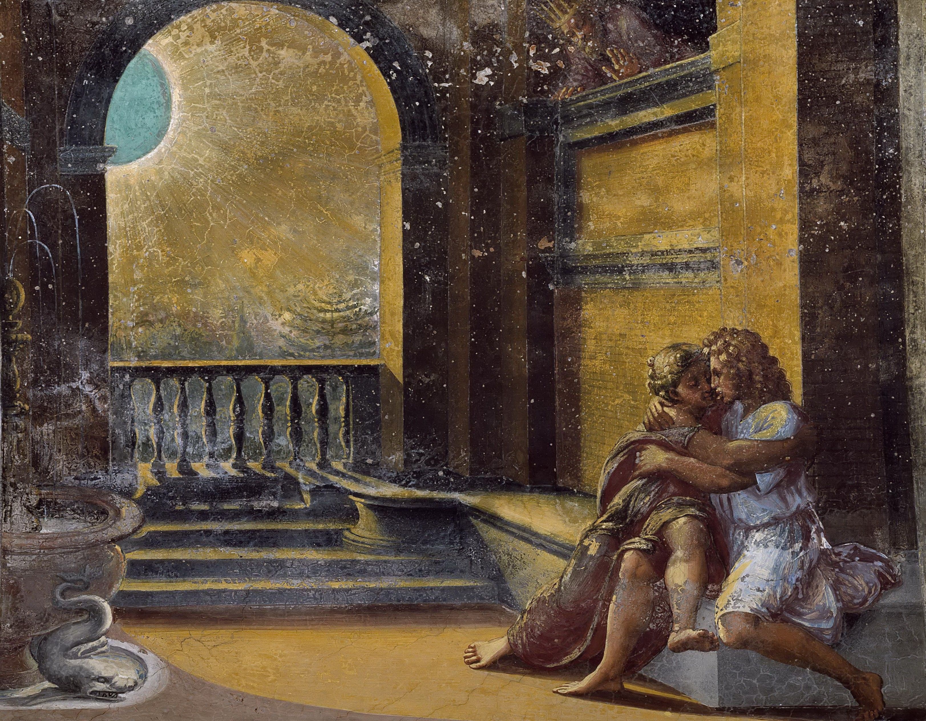 《亚比米勒窥见以撒与利百加》（Isaac and Rebecca Spied upon by Abimelech）｜拉斐尔 Raphael｜1519