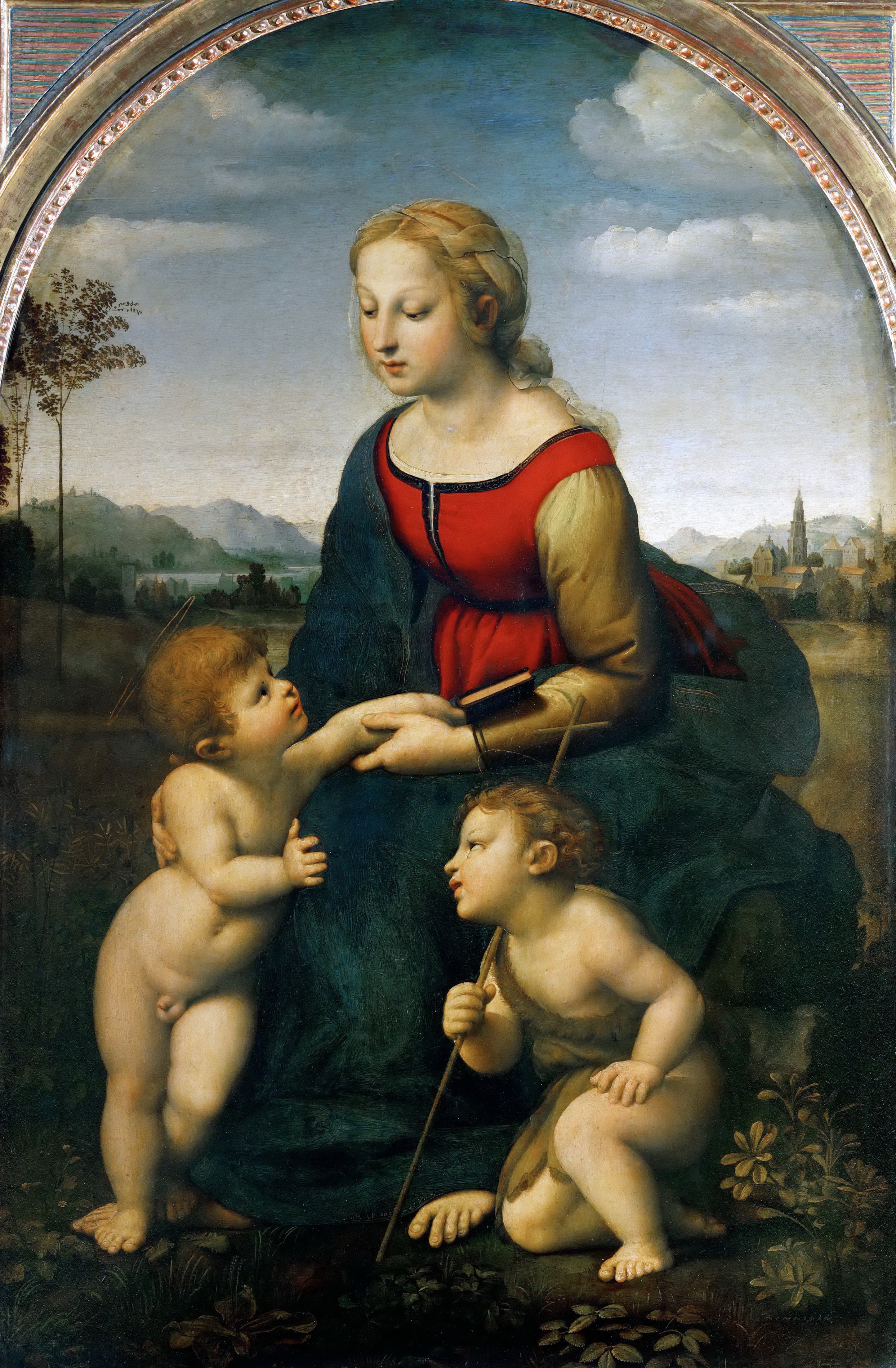 《圣母子与施洗者圣约翰》（The Virgin and Child with Saint John the Baptist）｜拉斐尔 Raphael｜1507
