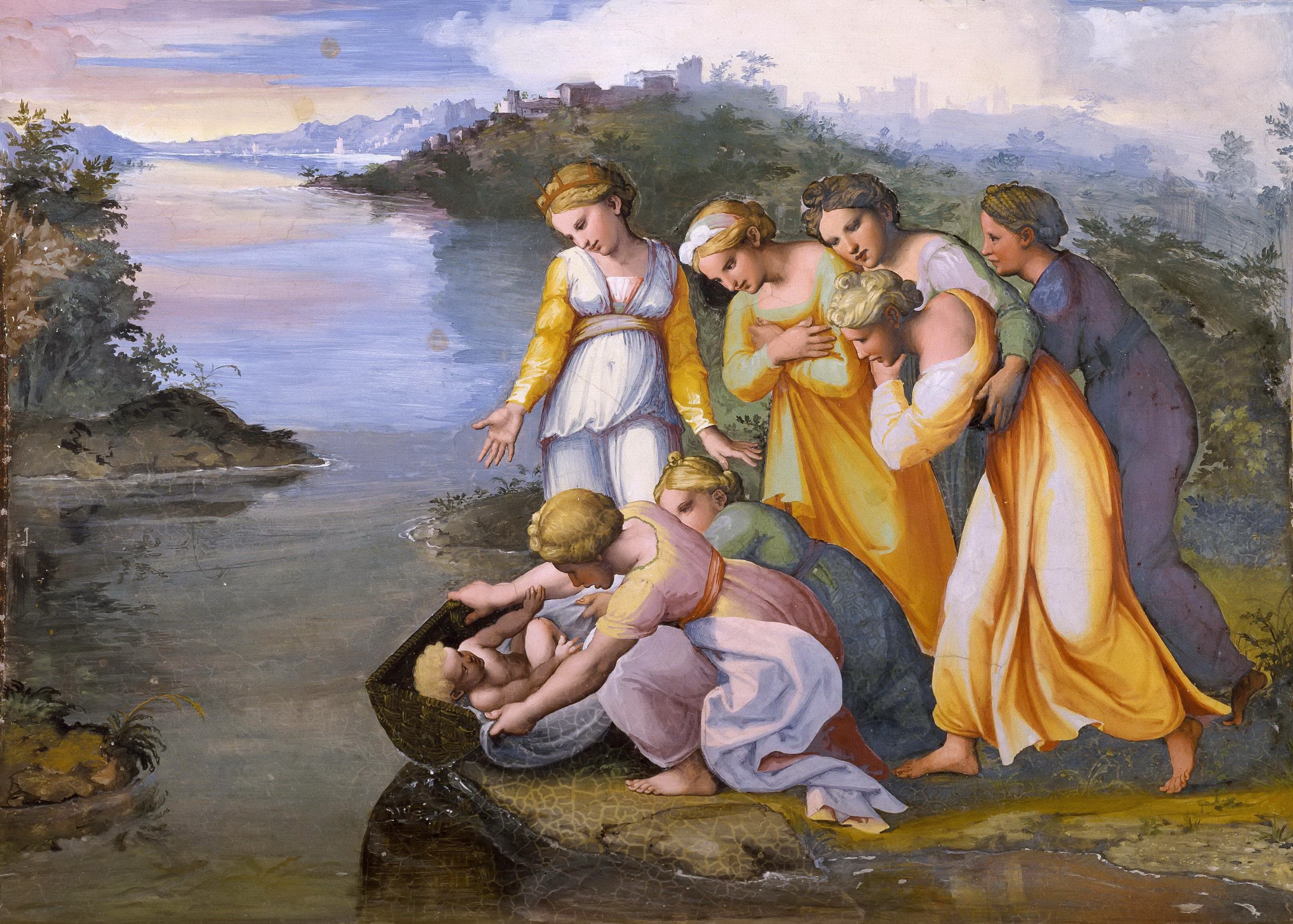 《摩西获救出水》（Moses Saved from the Water）｜拉斐尔 Raphael｜1519