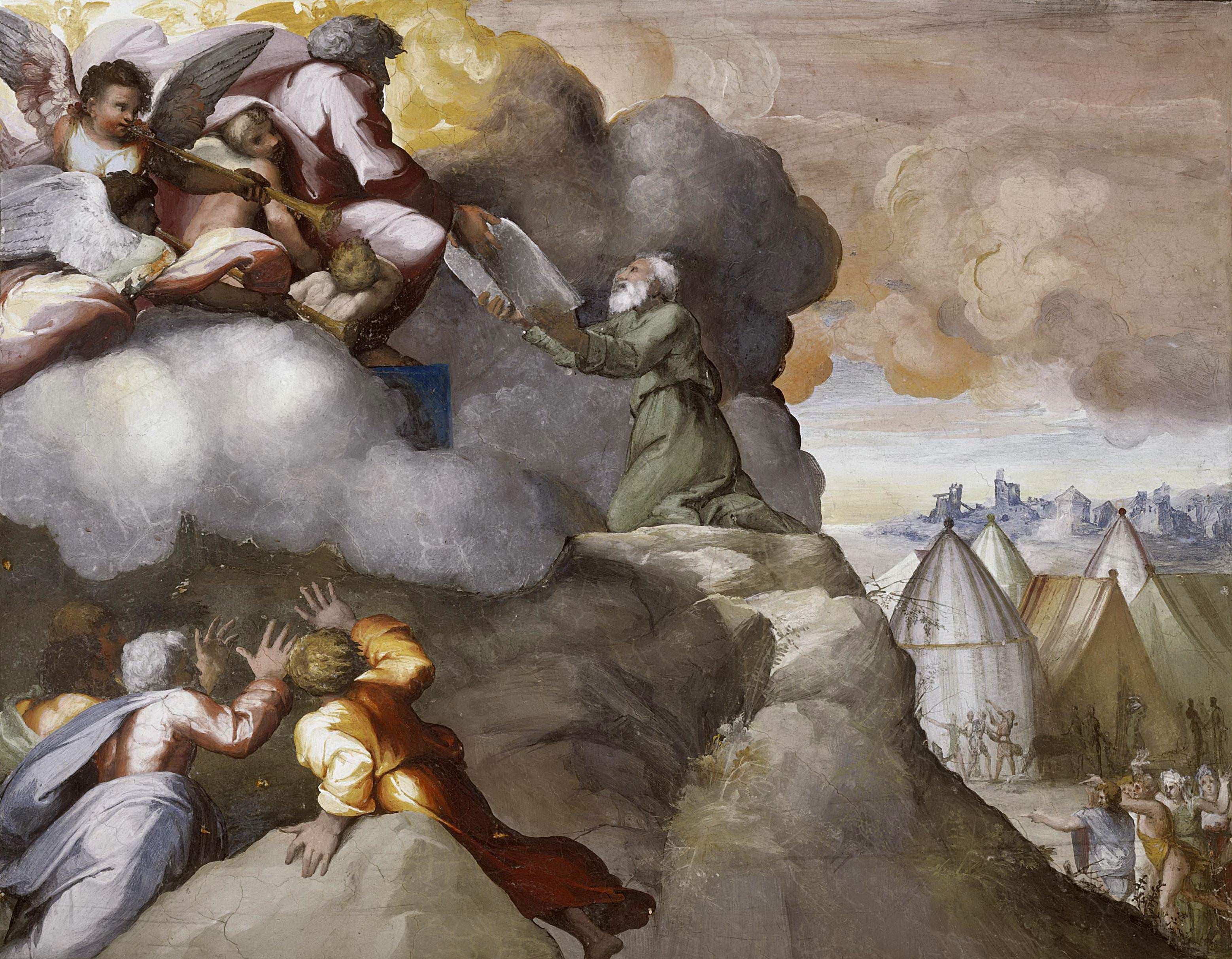《摩西接受法版局部》（Moses Receiving the Tablets of the Law (detail)）｜拉斐尔 Raphael｜1518
