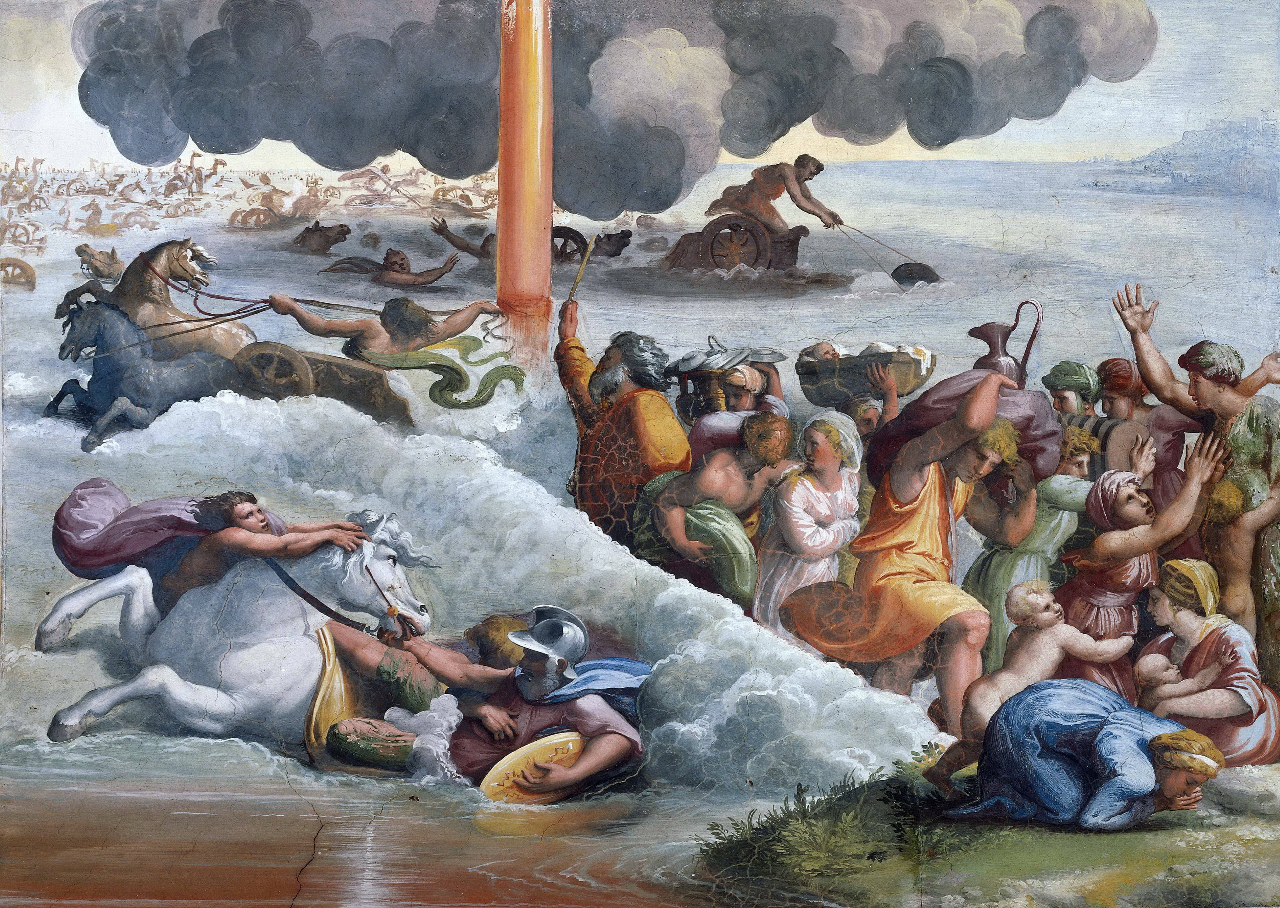 《渡过红海》（The Crossing of the Red Sea）｜拉斐尔 Raphael｜1518–1519