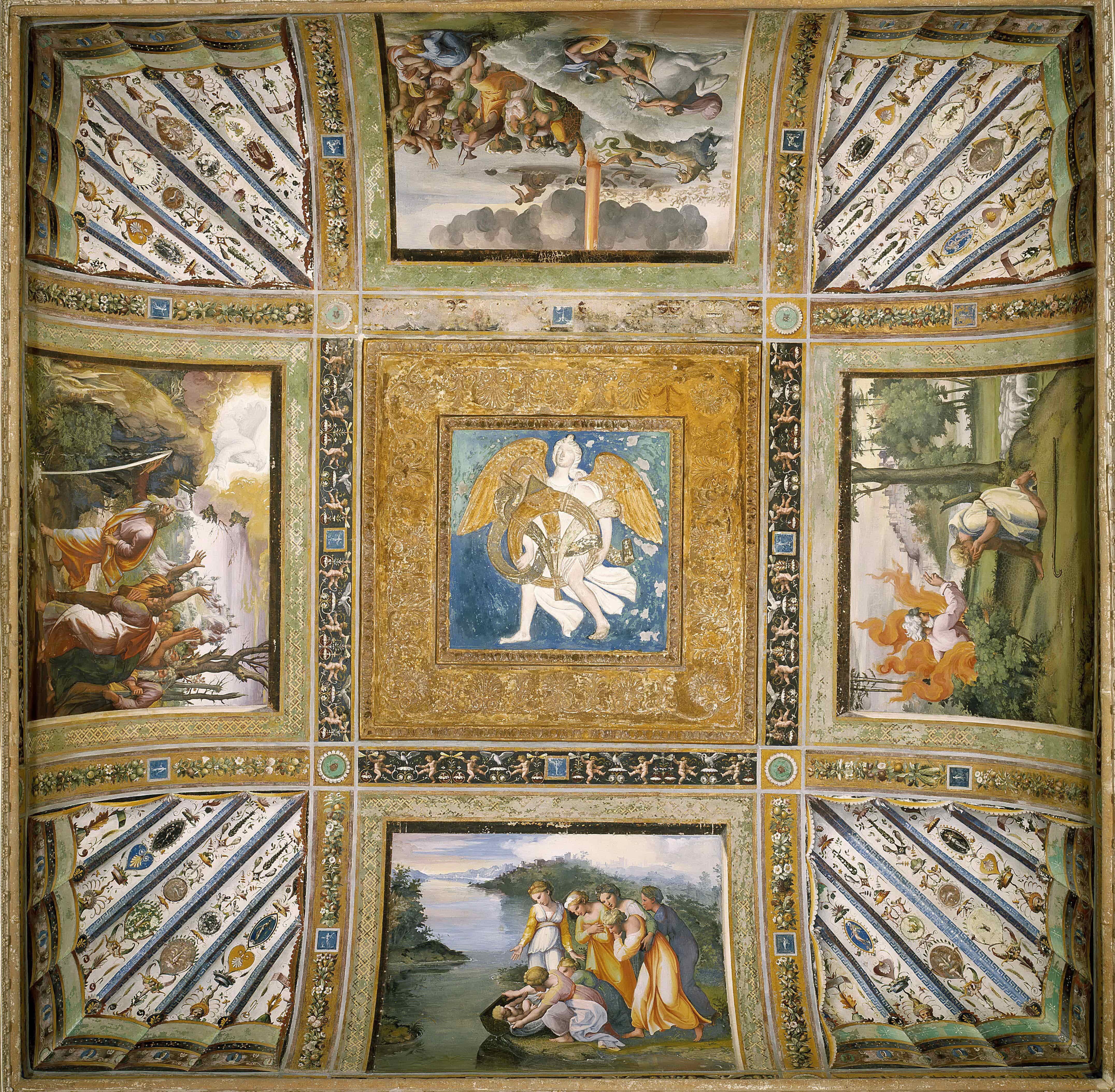 《摩西故事天顶画》（Ceiling with Stories of Moses）｜拉斐尔 Raphael｜1518–1519