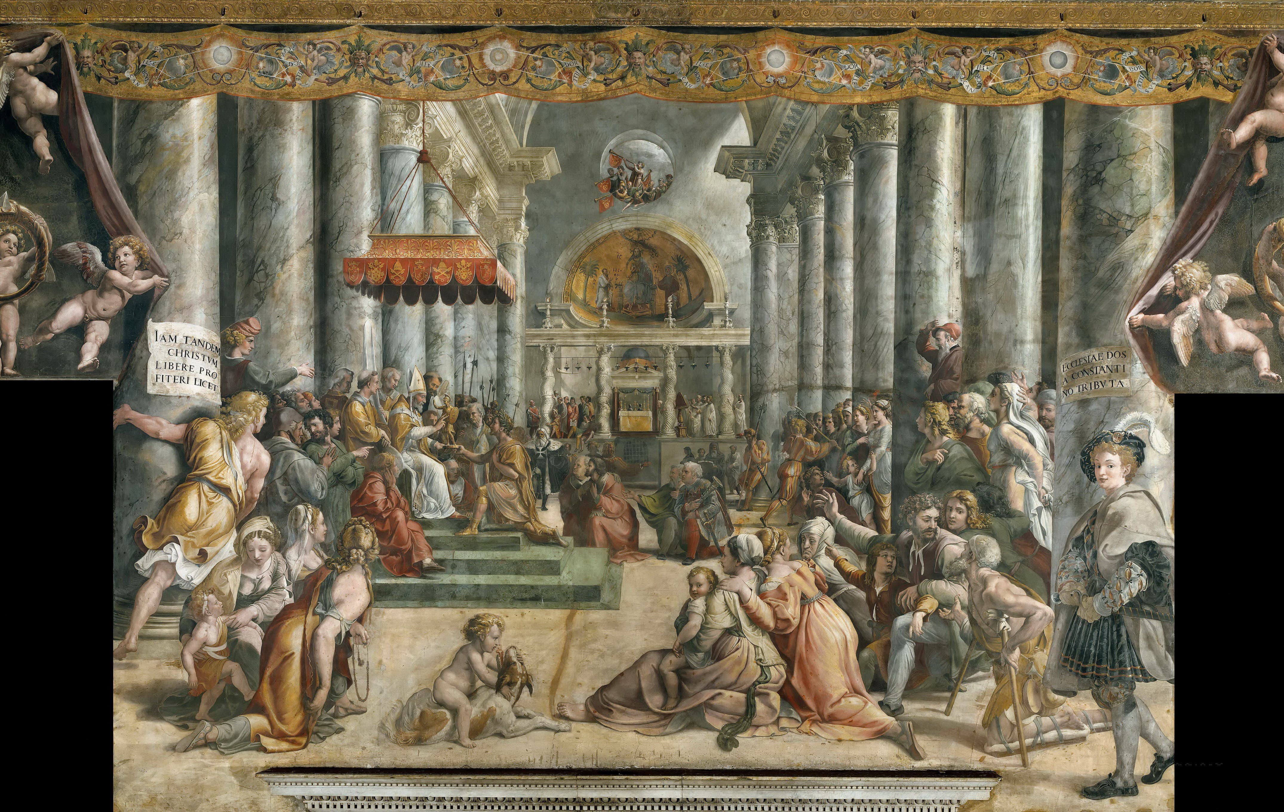 《君士坦丁献土》（The Donation of Rome）｜拉斐尔 Raphael｜1520–1524