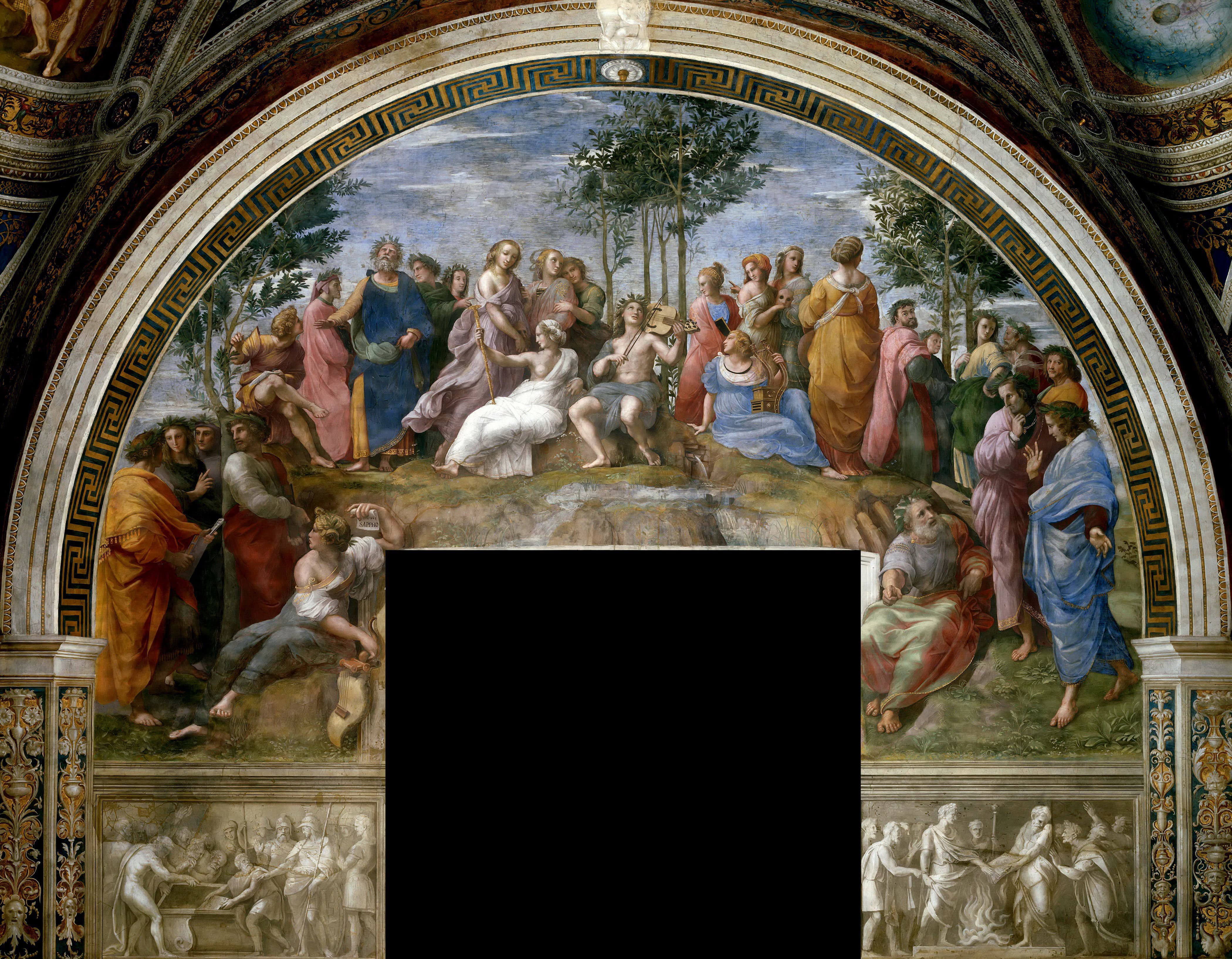 《帕尔纳索斯山》（The Parnassus, from the Stanza delle Segnatura）｜拉斐尔 Raphael｜1511