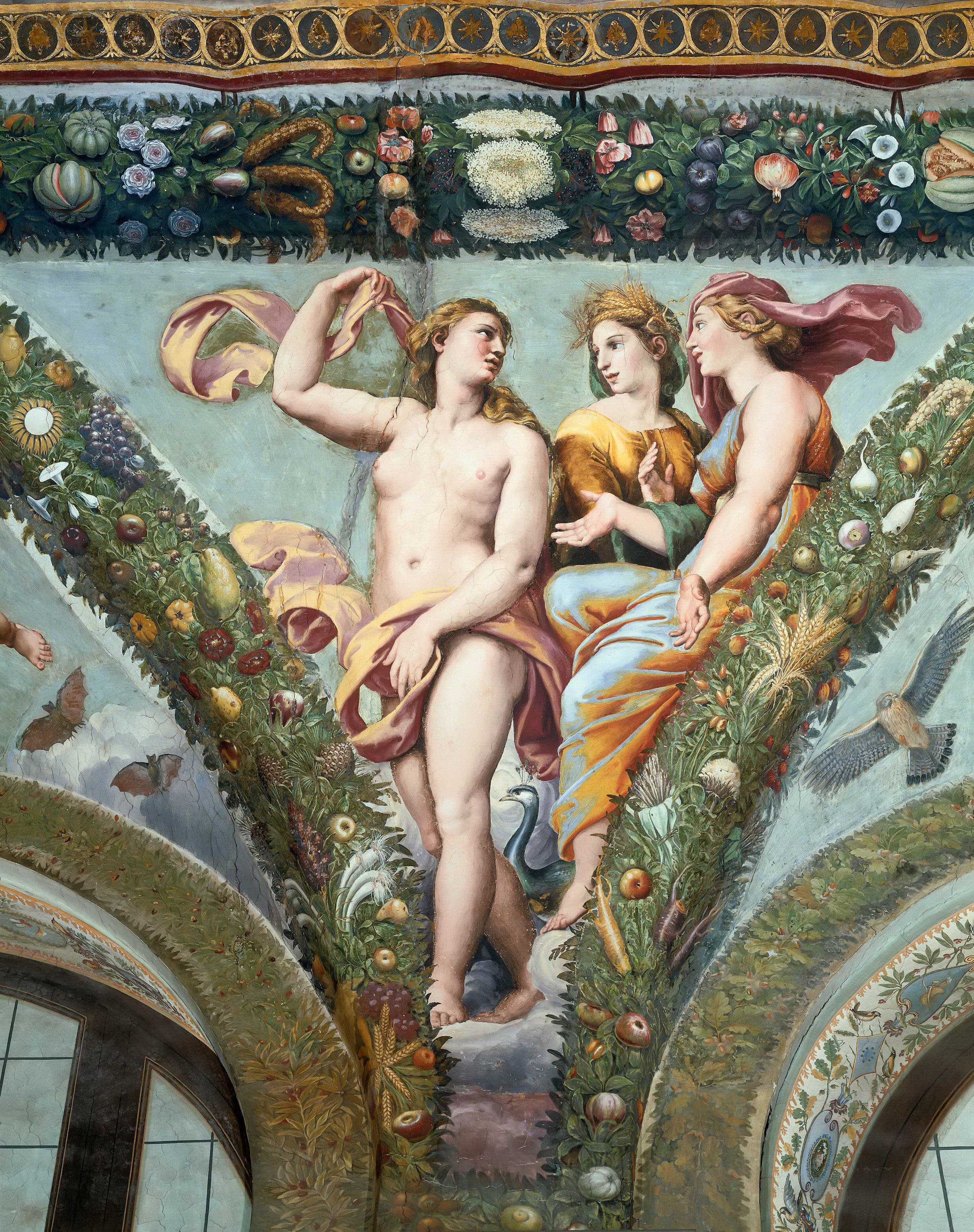 《小天使装饰穹顶》（Decorative Vault with Putti）｜拉斐尔 Raphael｜1517–1518
