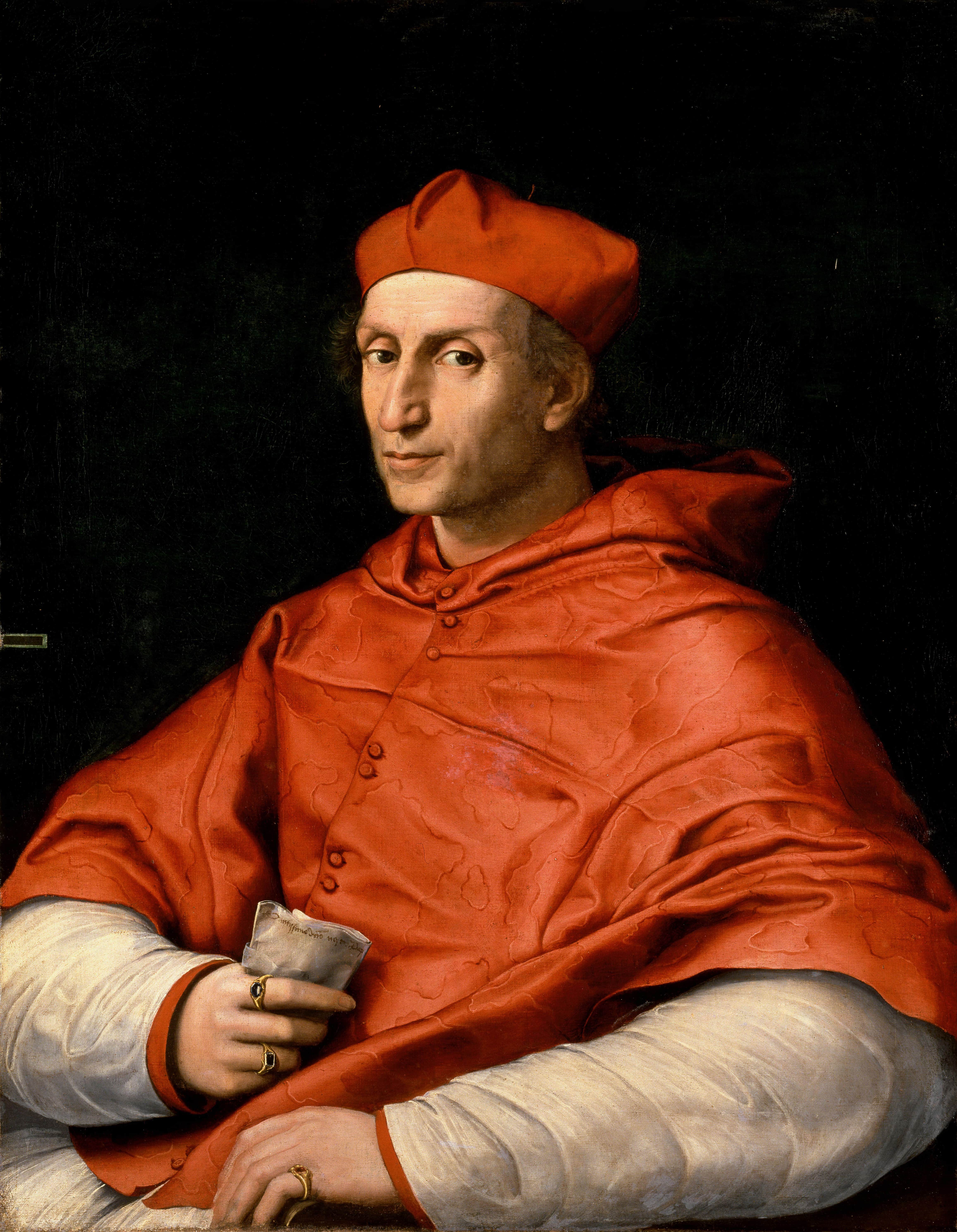 《多维齐·达·比比耶纳枢机肖像》（Portrait of Cardinal Dovizzi de Bibbiena）｜拉斐尔 Raphael｜1516
