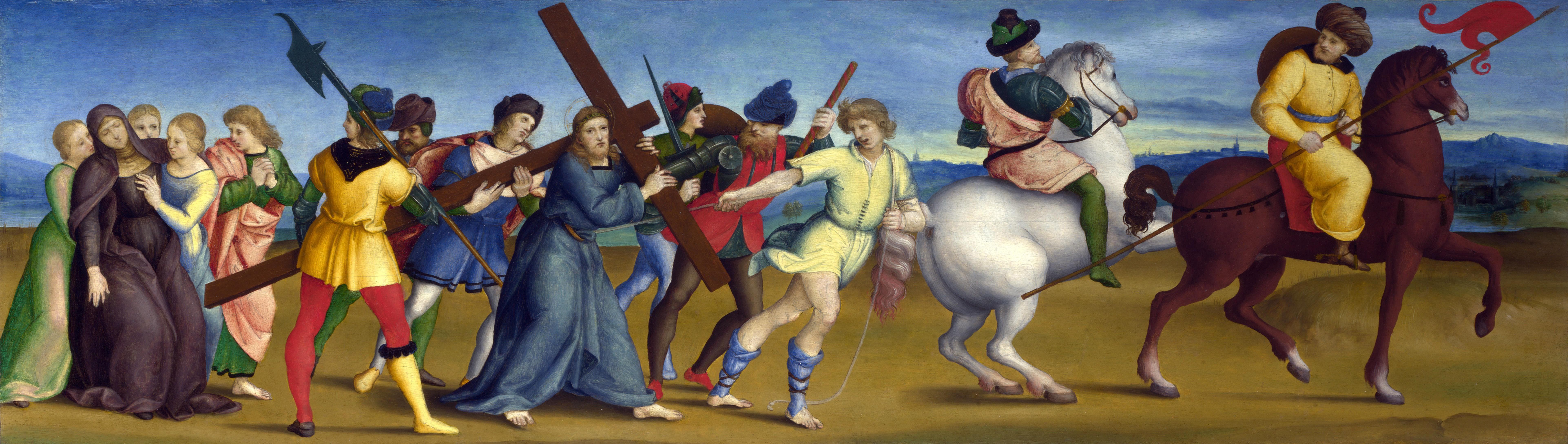 《赴刑途中跌倒：行列局部》（The Fall on the Road to Calvary, Procession Detail）｜拉斐尔 Raphael｜1515–1517