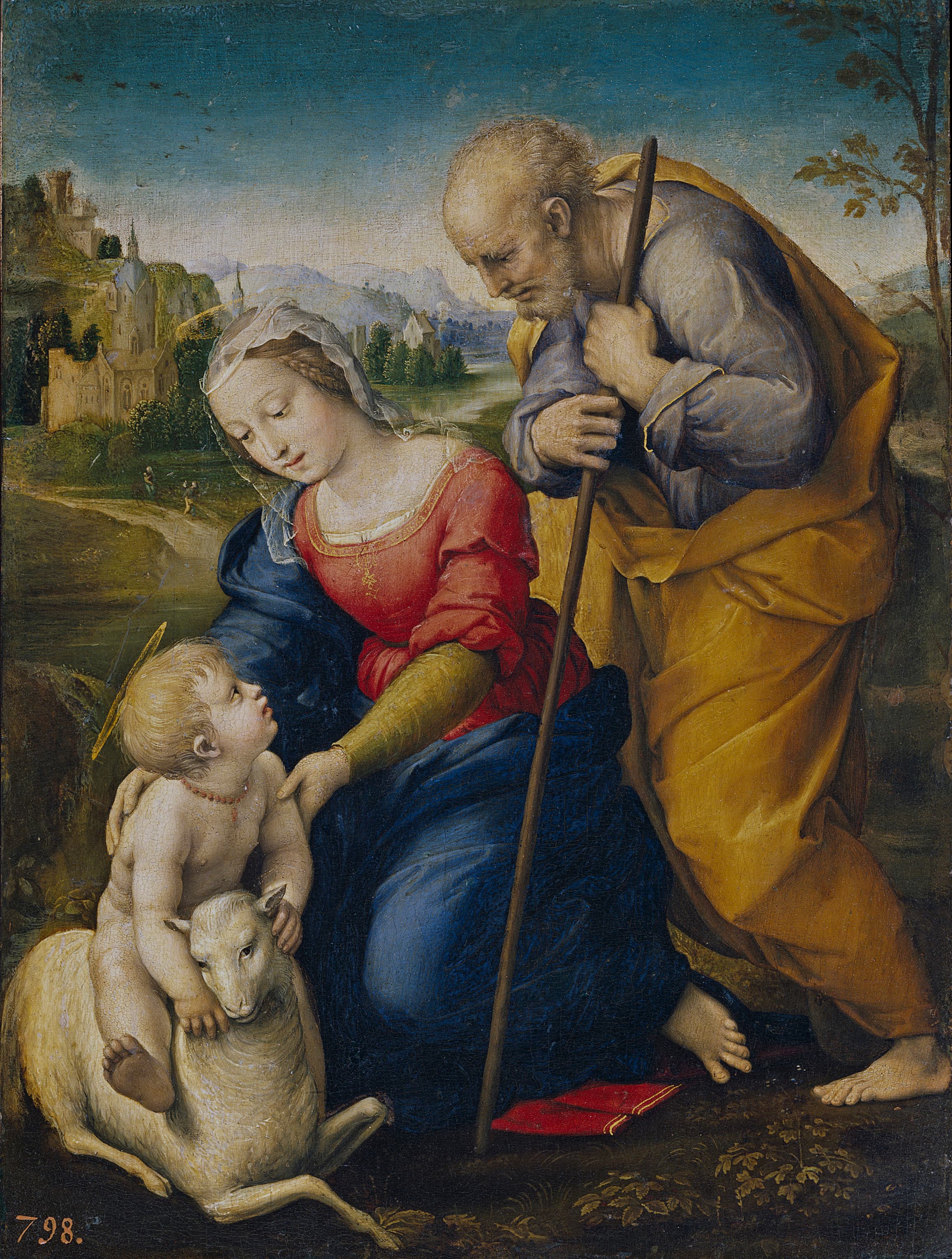 《圣家族与羔羊》（The Holy Family with a Lamb）｜拉斐尔 Raphael｜1507