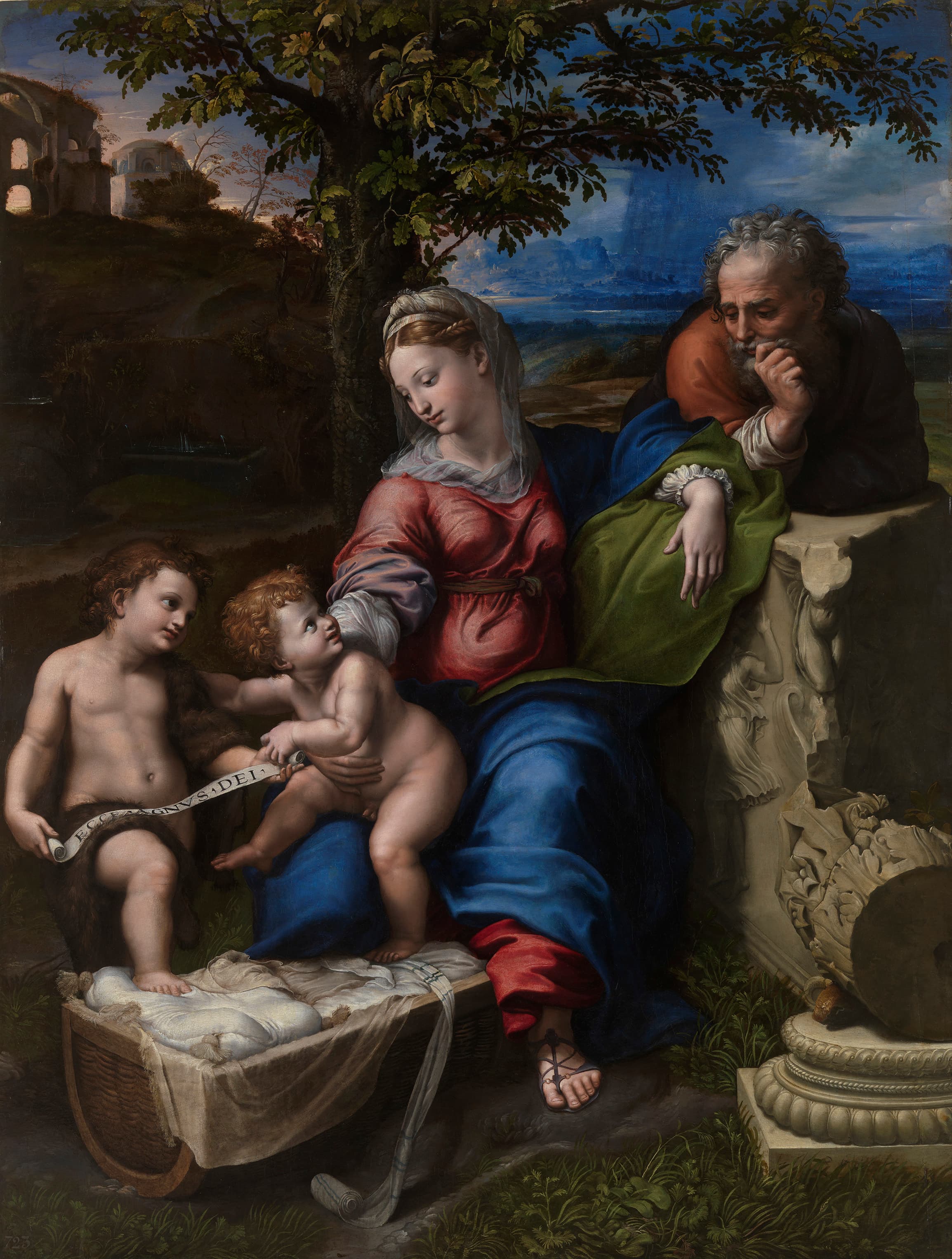 《橡树下的圣家族》（The Holy Family of the Oak Tree）｜拉斐尔 Raphael｜1518