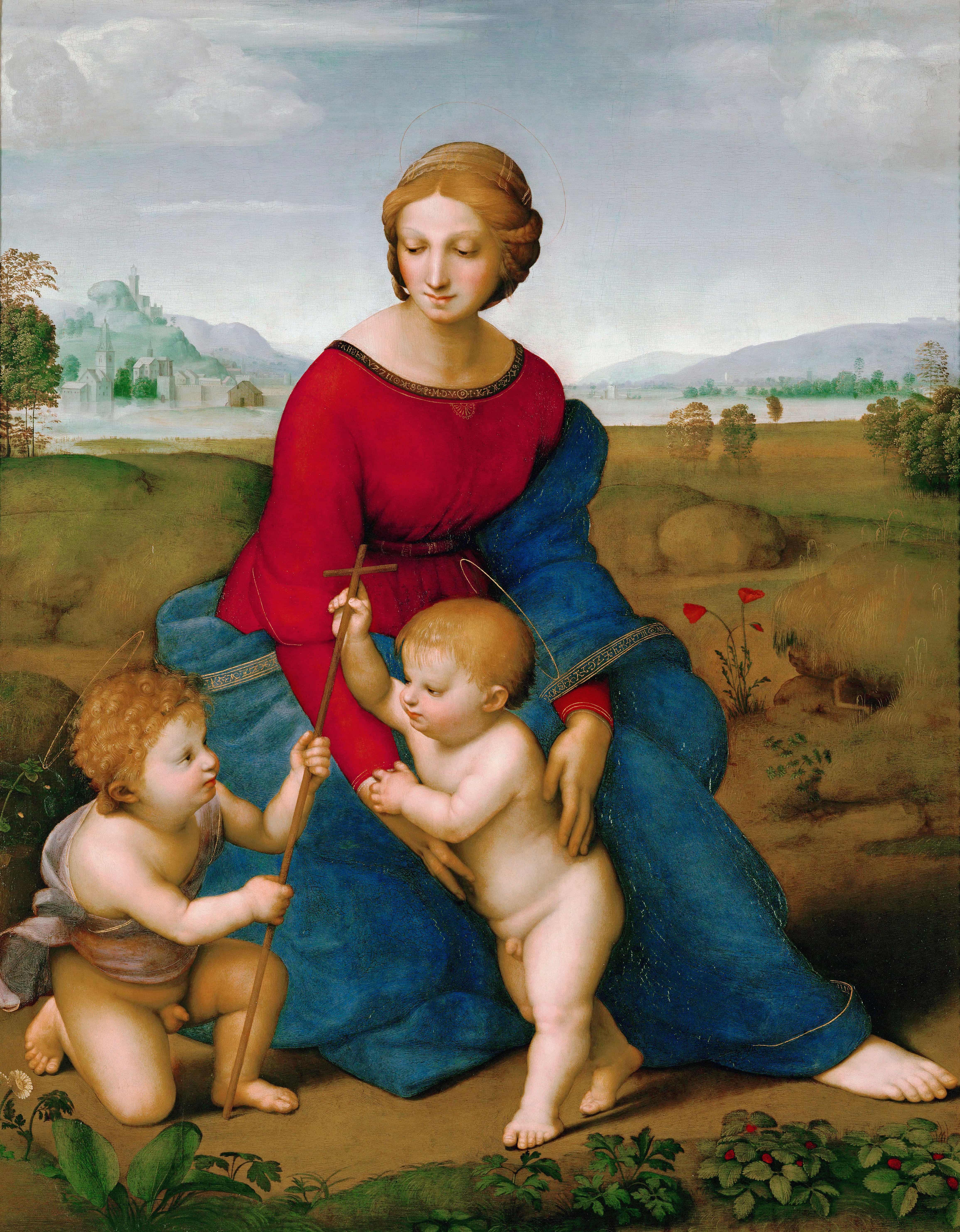 《草地上的圣母》（Madonna in the Meadow）｜拉斐尔 Raphael｜1506