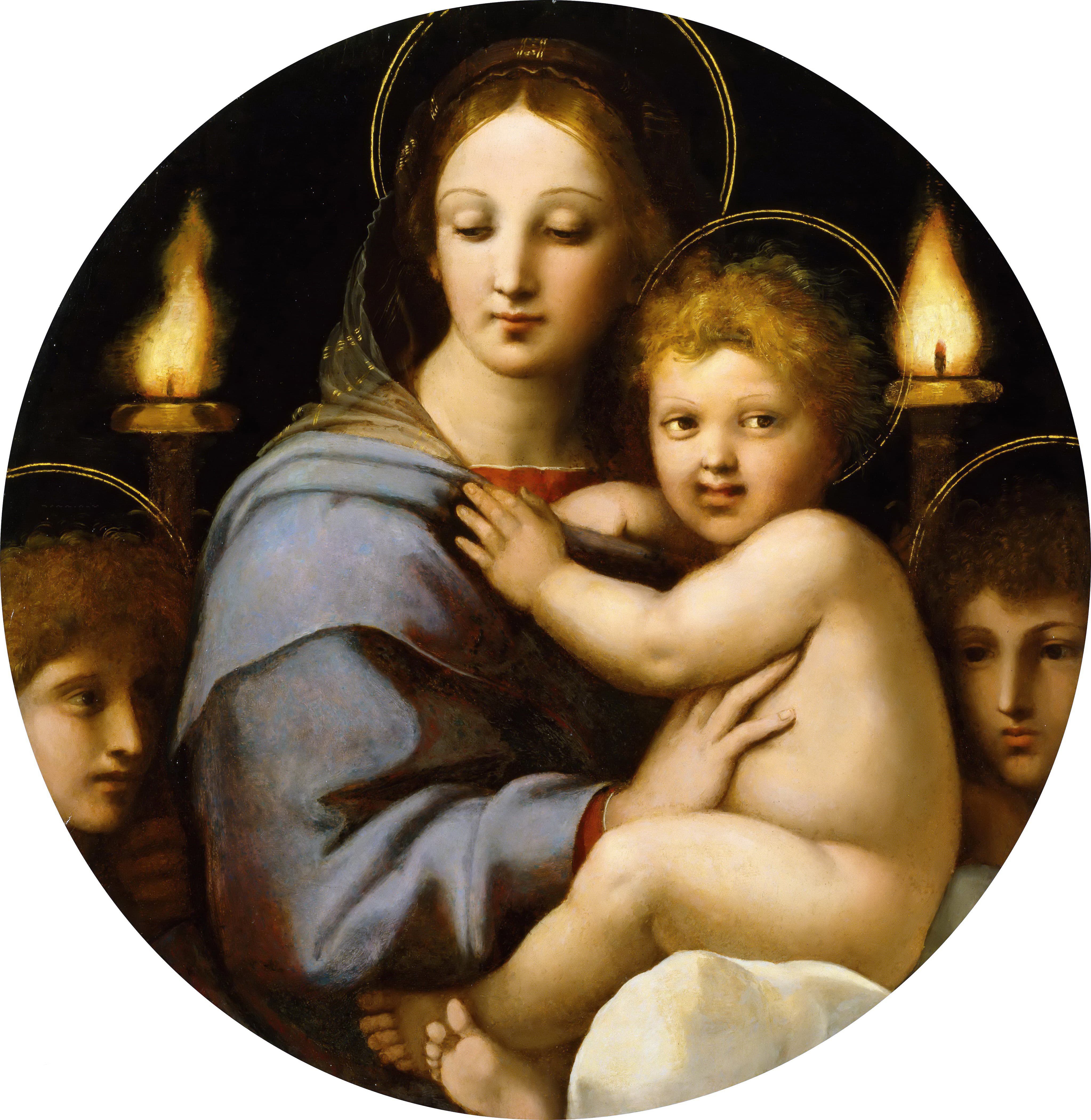 《烛台圣母》（Madonna of the Candelabra）｜拉斐尔 Raphael｜约1513–1514
