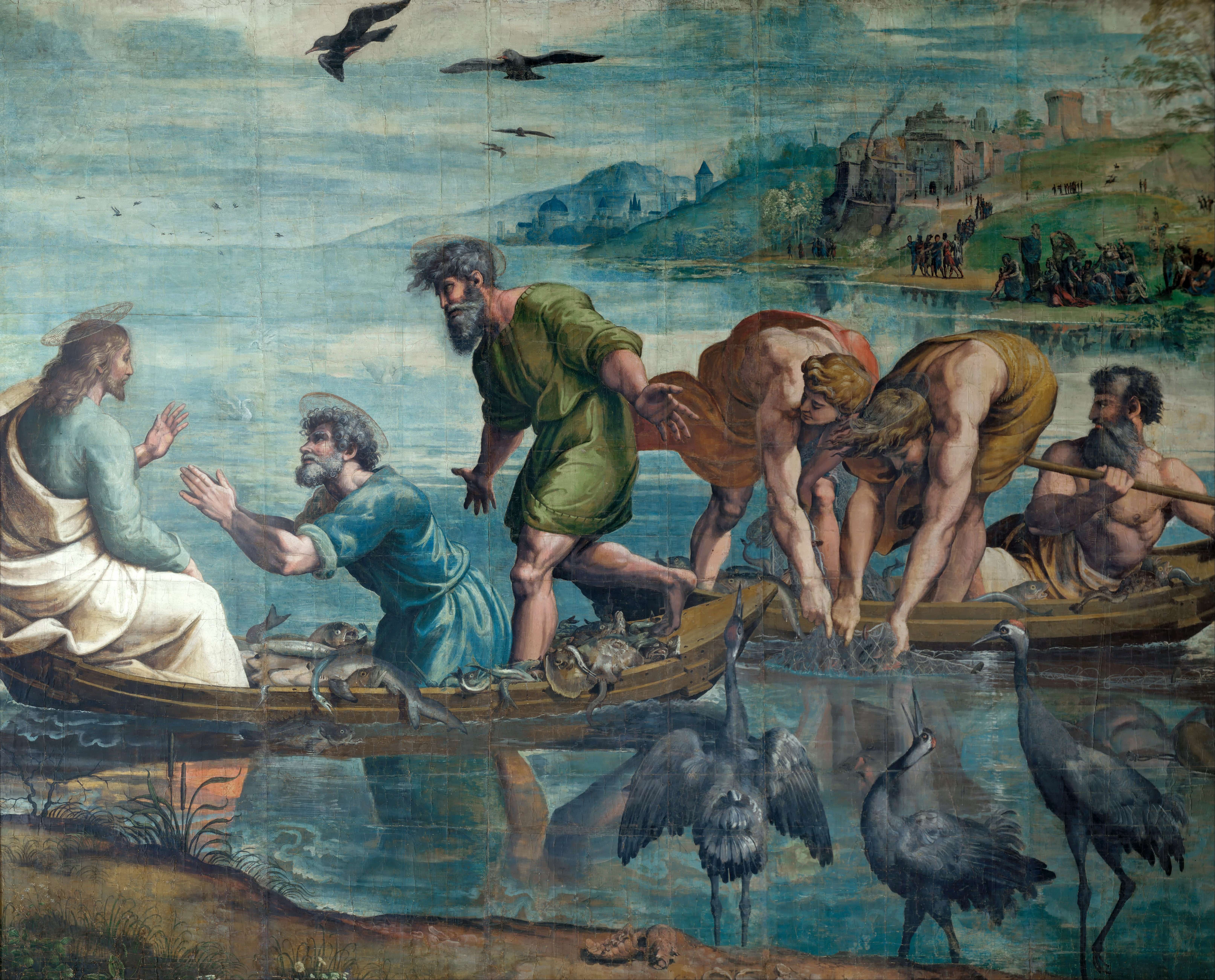 《奇迹般的捕鱼》（Miraculous Draught of Fishes）｜拉斐尔 Raphael｜1515