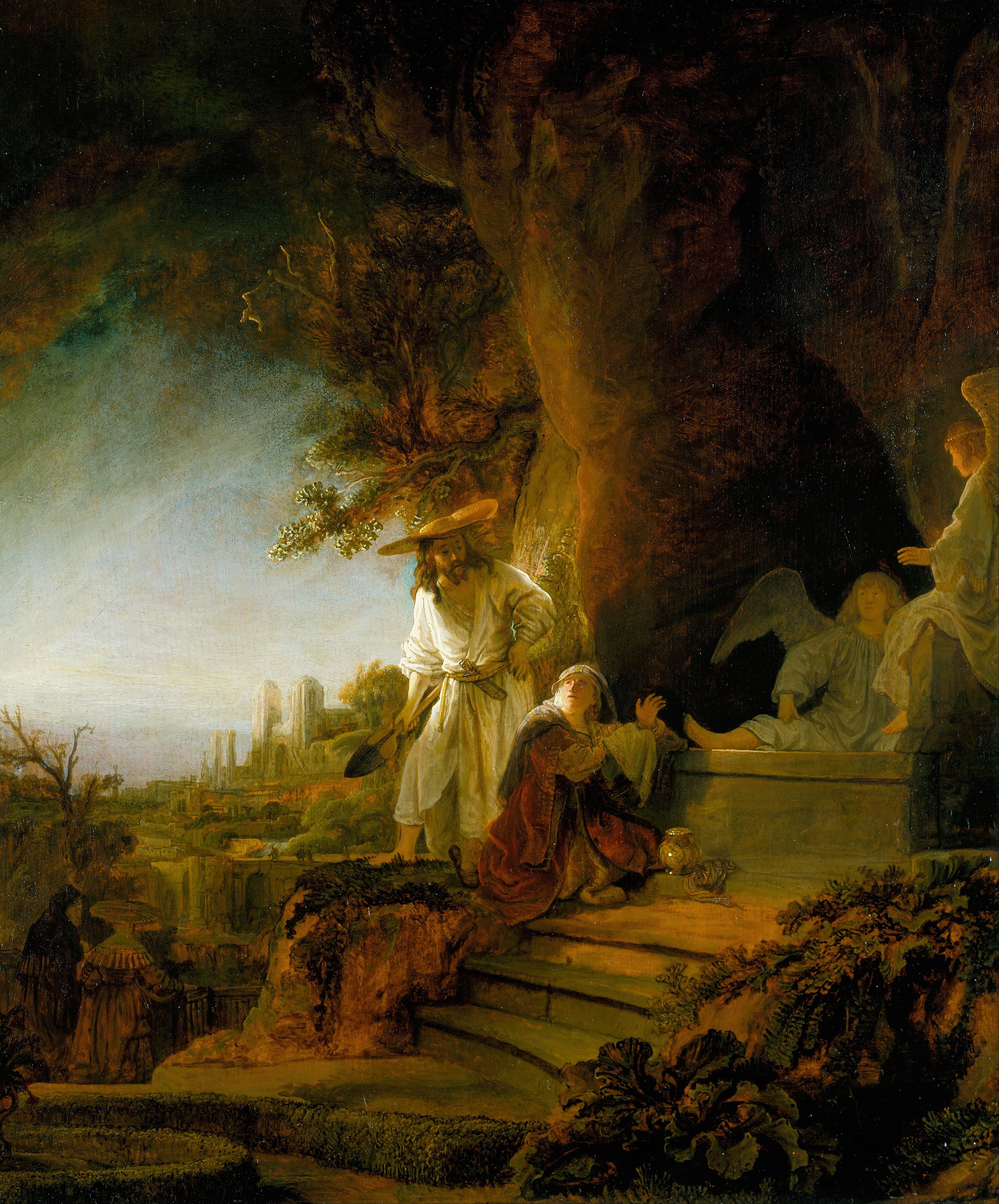 《基督和抹大拉的玛利亚在坟墓里》（Christ and St Mary Magdalen at the Tomb）｜伦勃朗·范·莱因 Rembrandt van Rijn｜1638