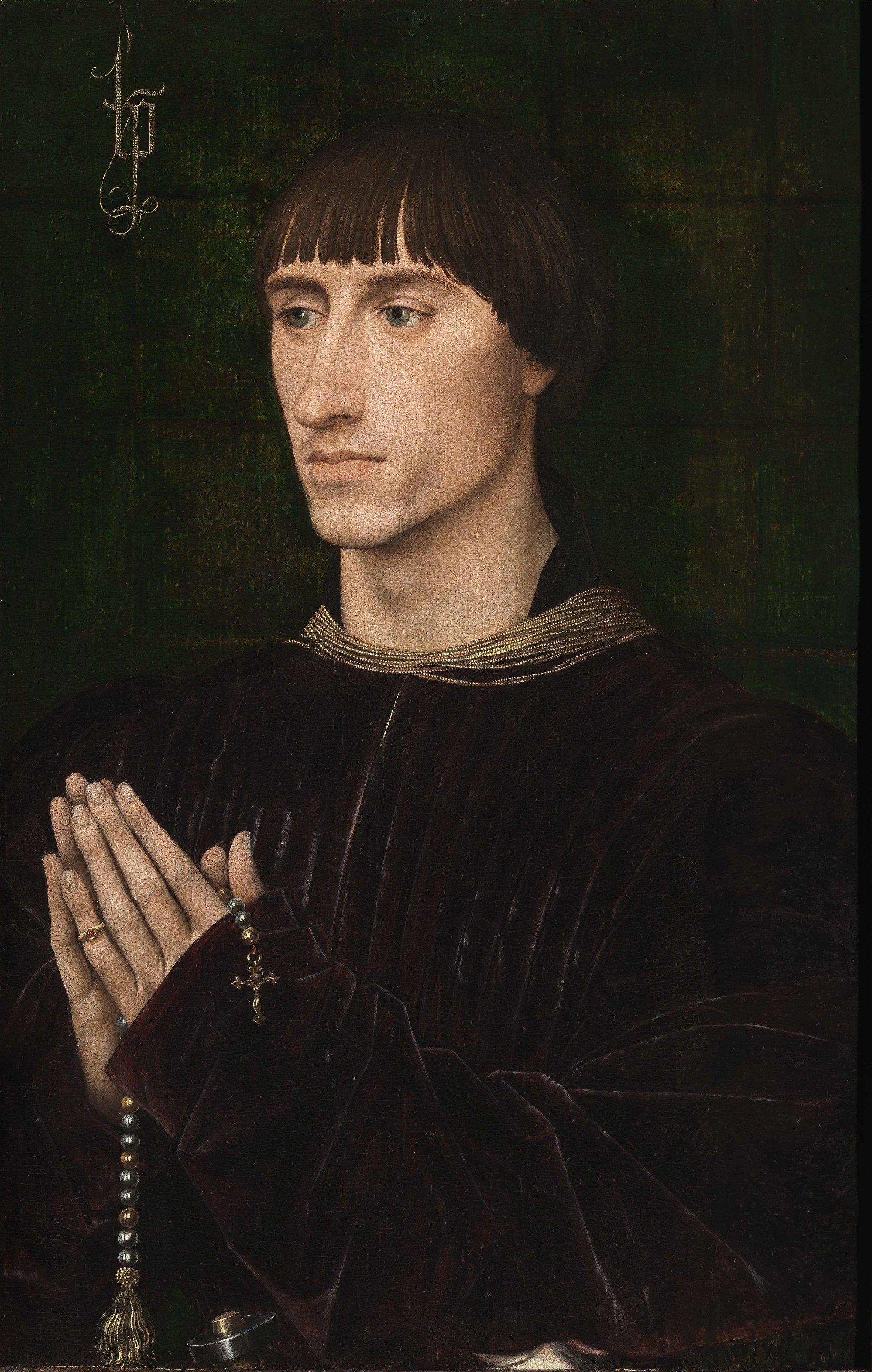 《手持念珠的年轻男子肖像》（Portrait of a Young Man Holding a Rosary）｜罗吉尔·凡·德尔·维登 Rogier van der Weyden｜约1460