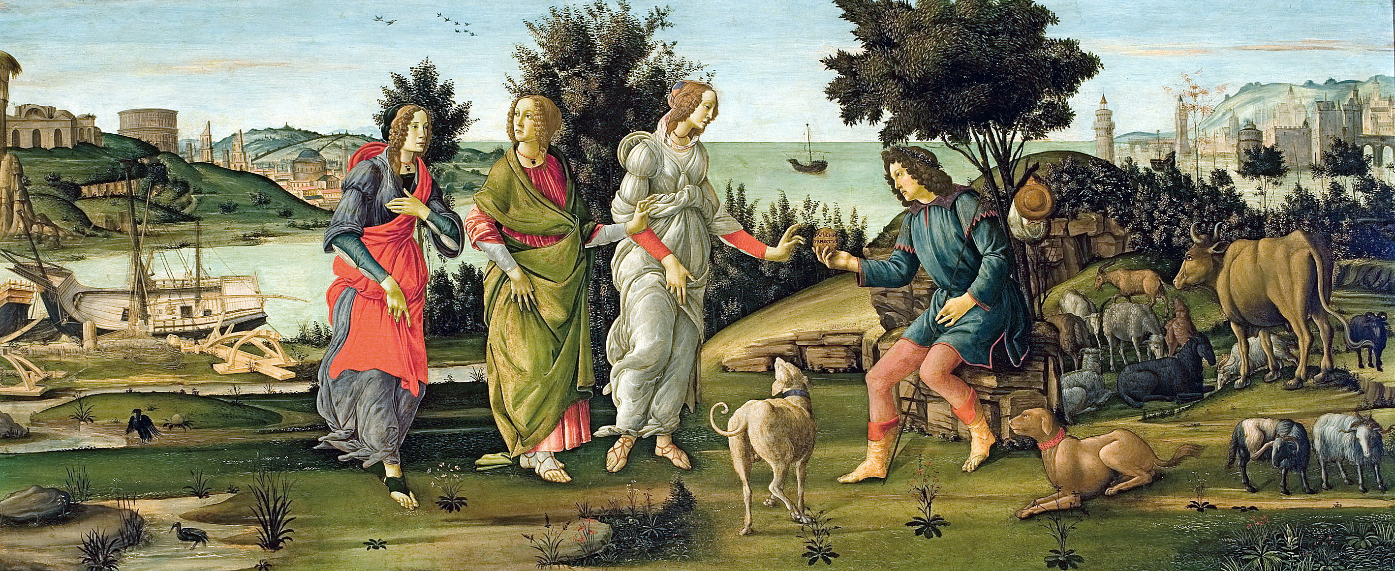 《帕里斯的裁判》（The Judgment of Paris）｜桑德罗·波提切利 Sandro Botticelli｜1486