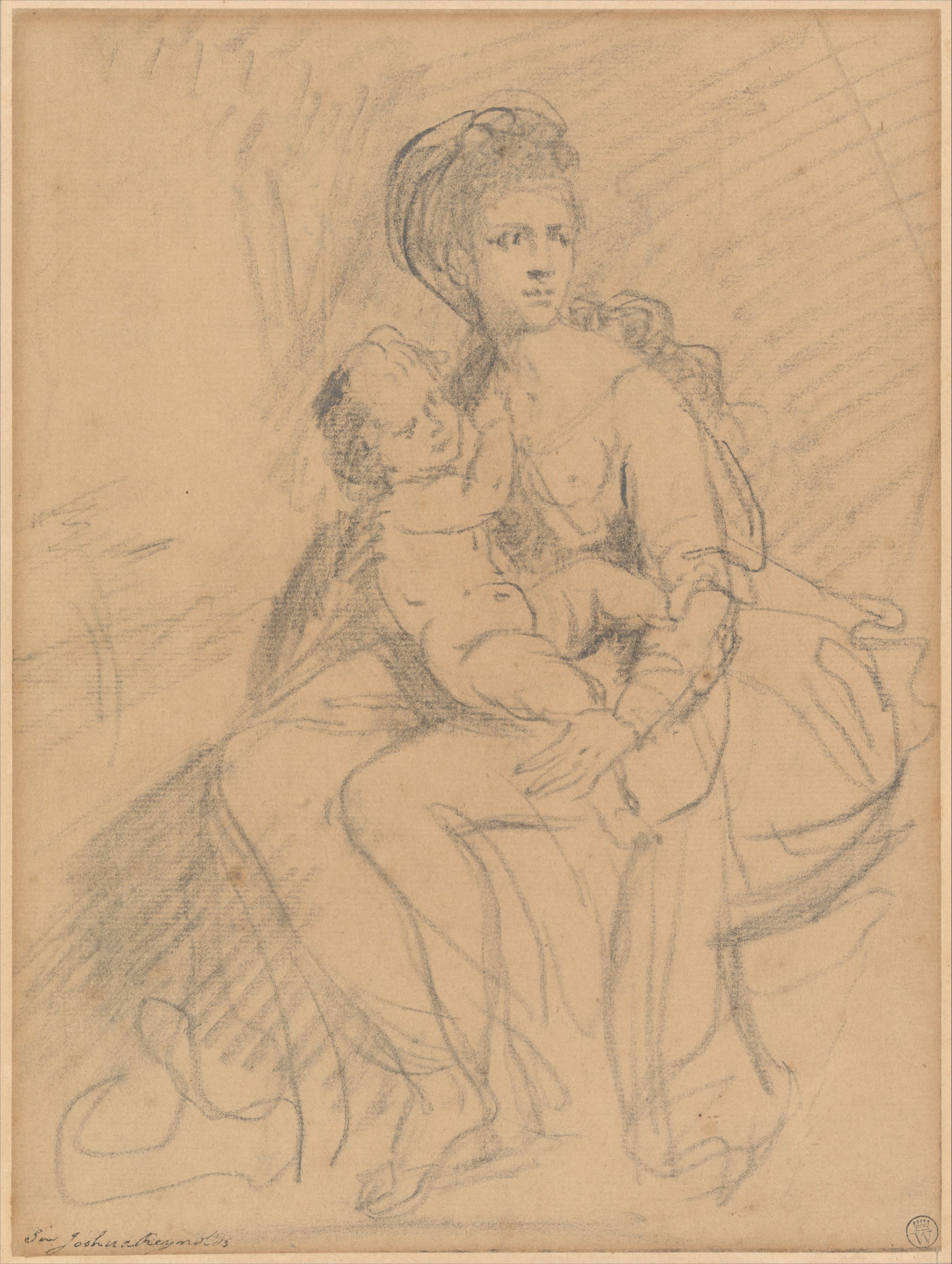 《对妇女和儿童的研究》（Study of a Woman and Child）｜约书亚·雷诺兹爵士 Sir Joshua Reynolds｜不明