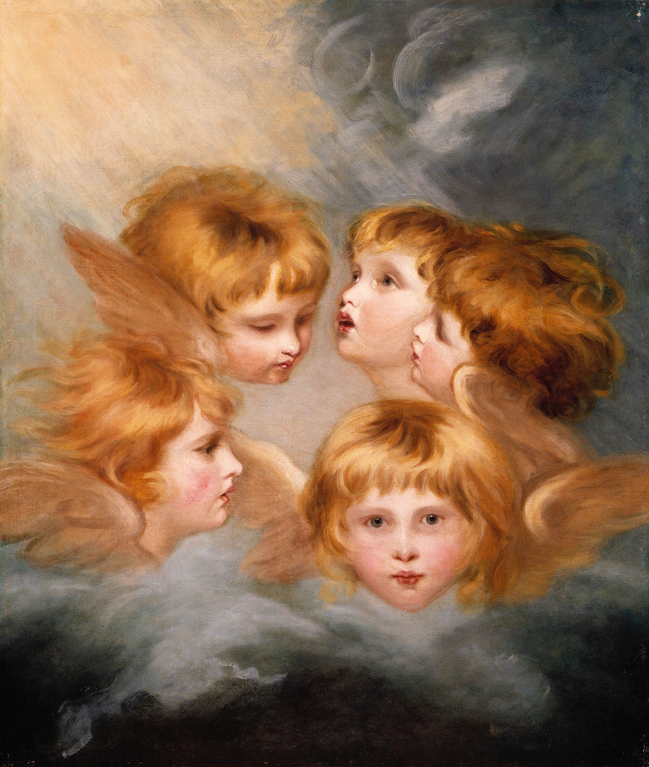 《天使的头；弗朗西斯·戈登小姐》（Heads of Angels; Miss Frances Gordon）｜约书亚·雷诺兹爵士 Sir Joshua Reynolds｜1786–1787