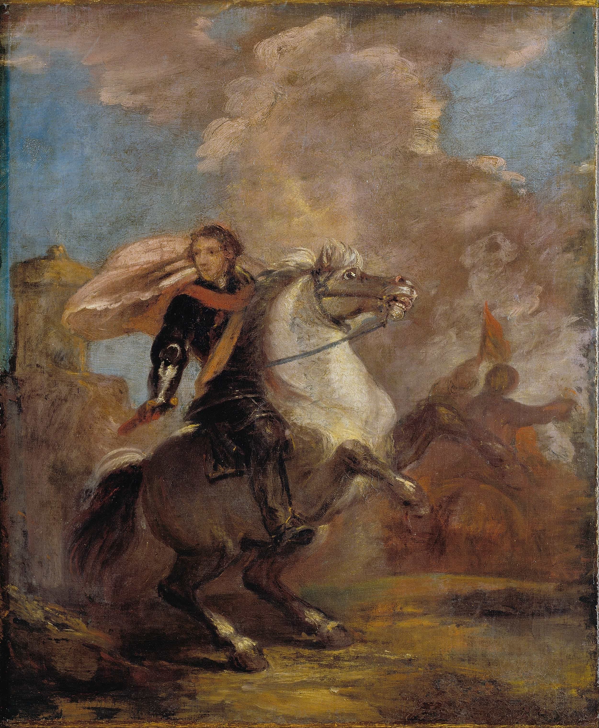 《马背上的军官》（An Officer on Horseback）｜约书亚·雷诺兹爵士 Sir Joshua Reynolds｜不明