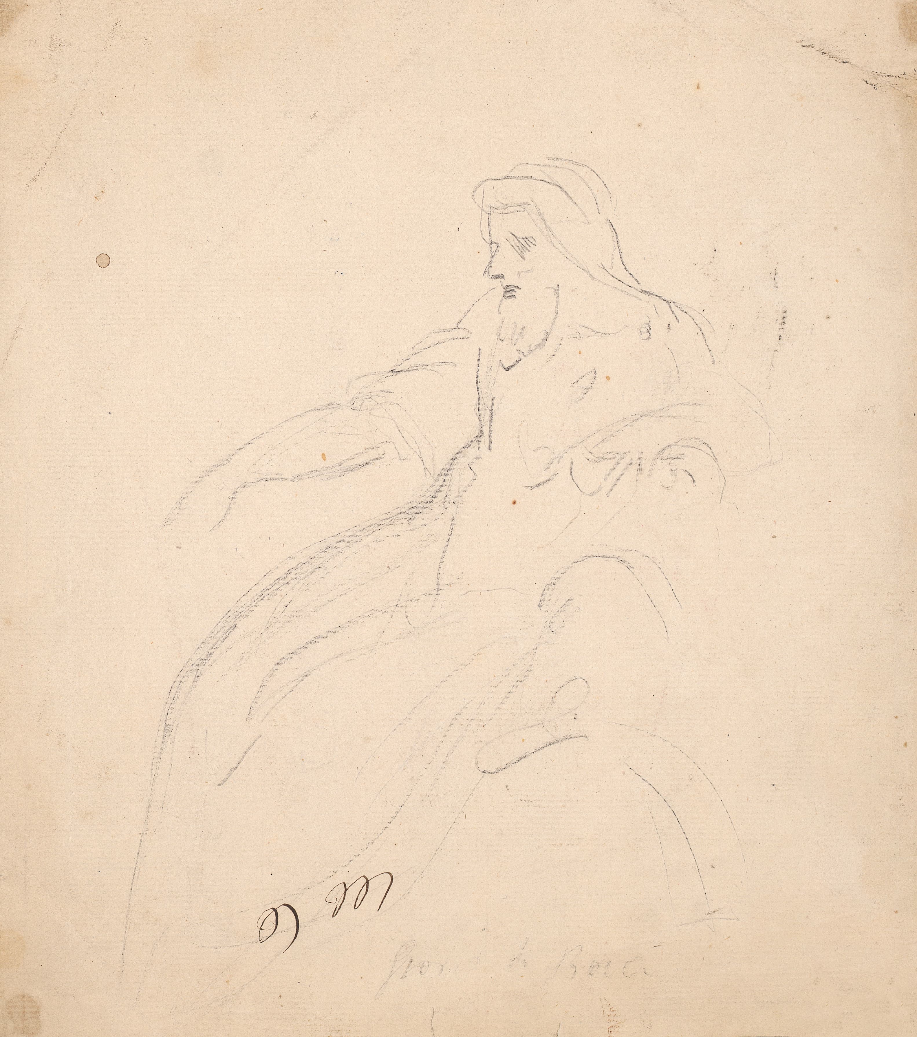 《坐着的大胡子男子。》（Bearded Man Seated.）｜约书亚·雷诺兹爵士 Sir Joshua Reynolds｜不明