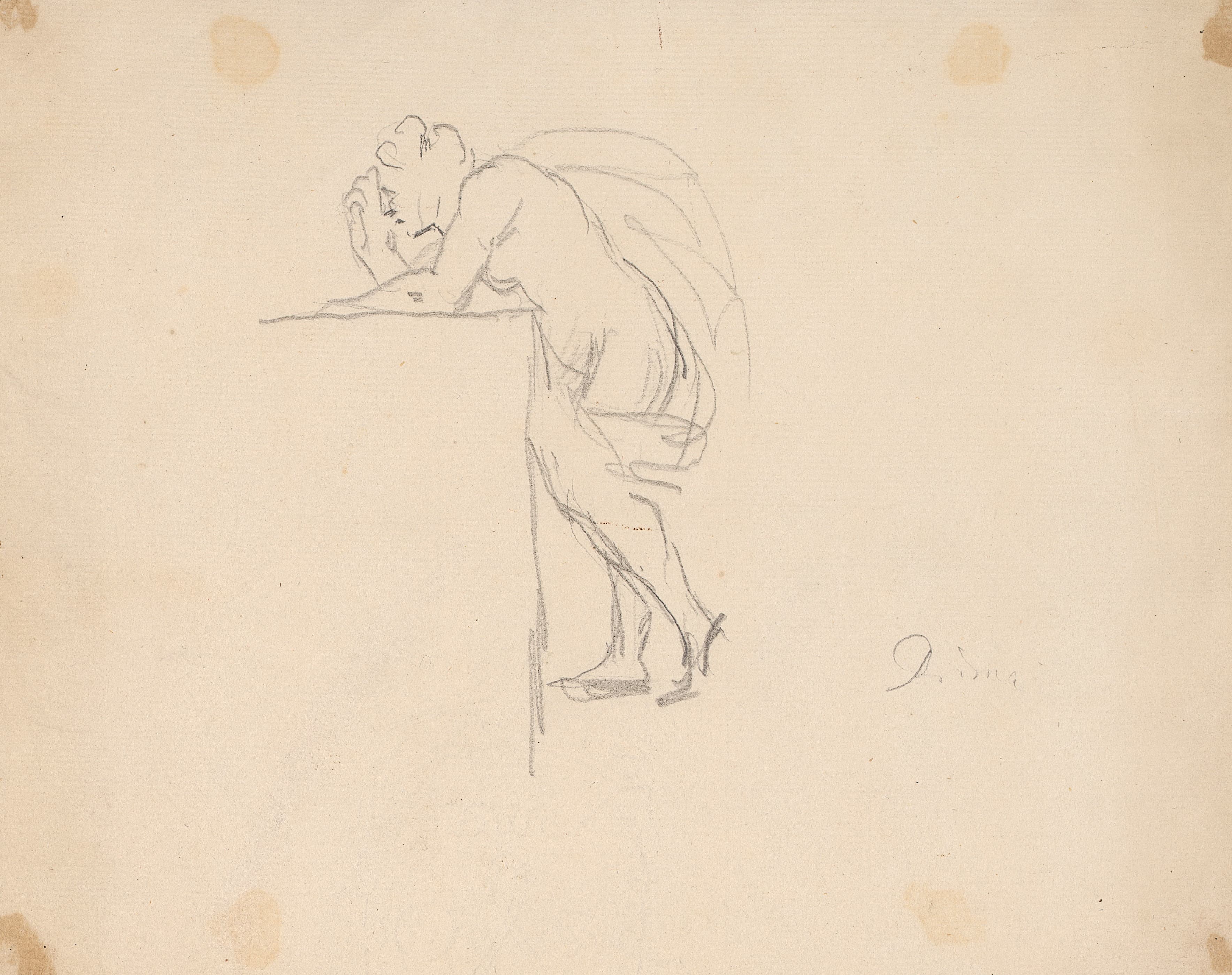 《图形倾斜》（Figure Leaning）｜约书亚·雷诺兹爵士 Sir Joshua Reynolds｜不明