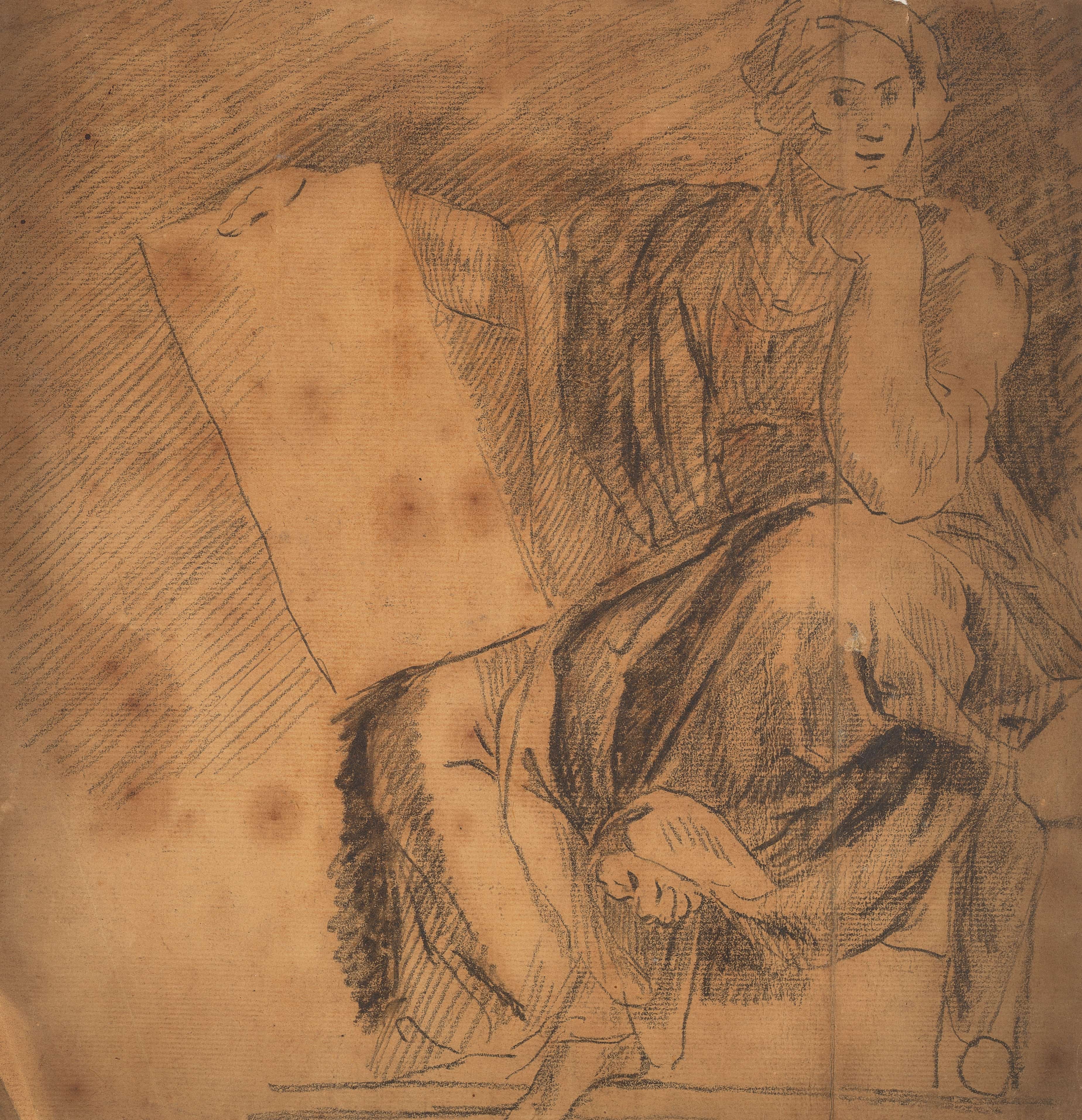 《坐着的女人拿着平板电脑》（Seated Woman with Tablet）｜约书亚·雷诺兹爵士 Sir Joshua Reynolds｜不明