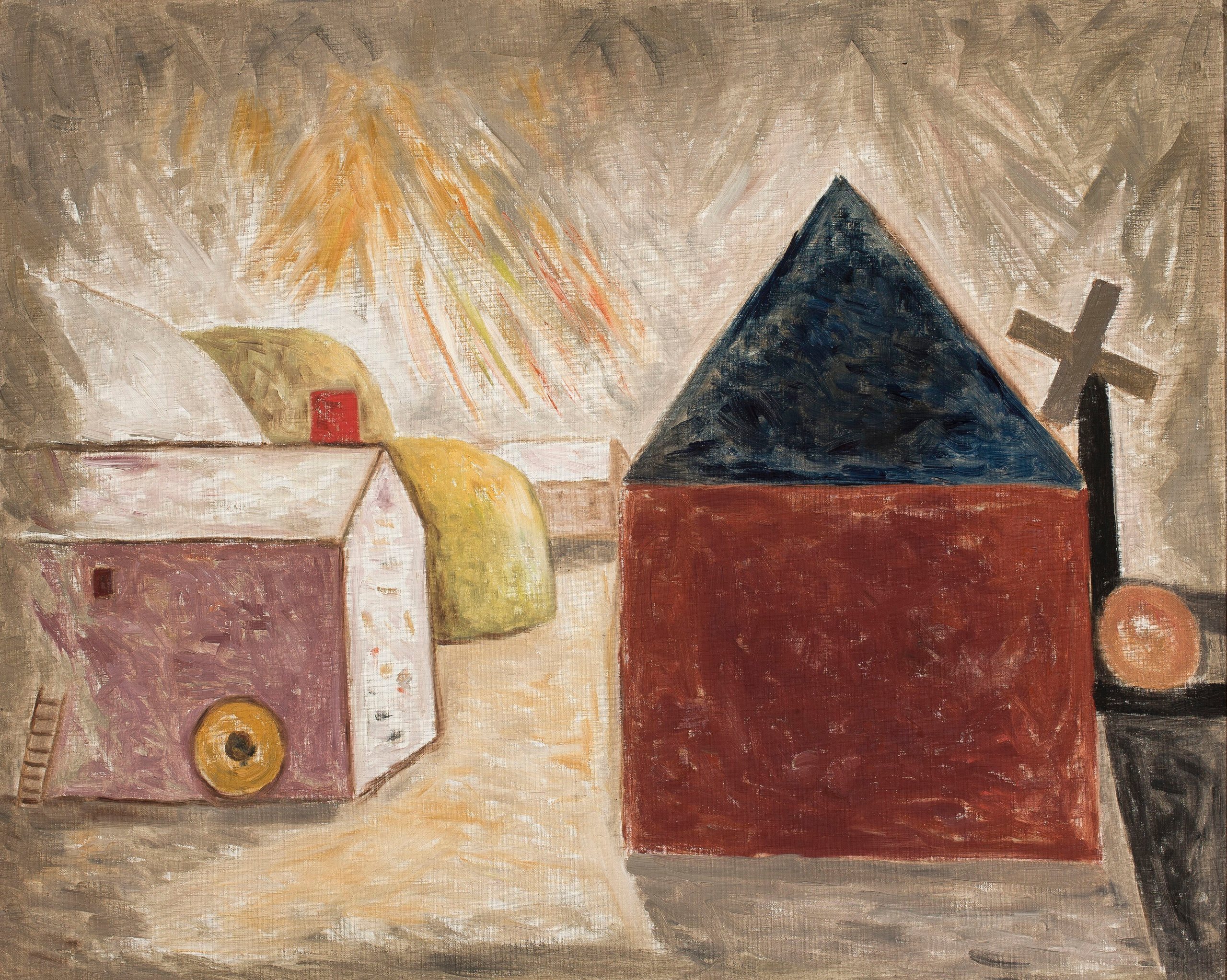 《阳光下的后院》（Backyard in the sunshine）｜塔德乌什·马科夫斯基 Tadeusz Makowski｜1932