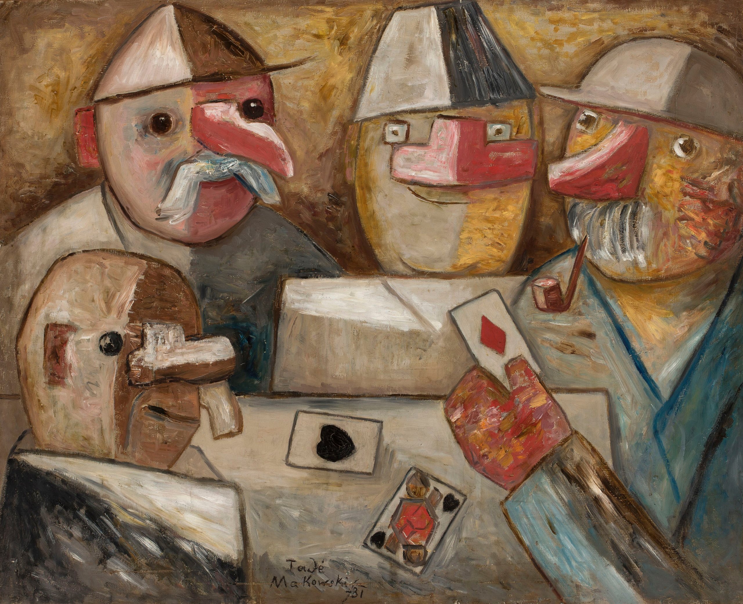 《卡牌游戏》（Card game）｜塔德乌什·马科夫斯基 Tadeusz Makowski｜1931