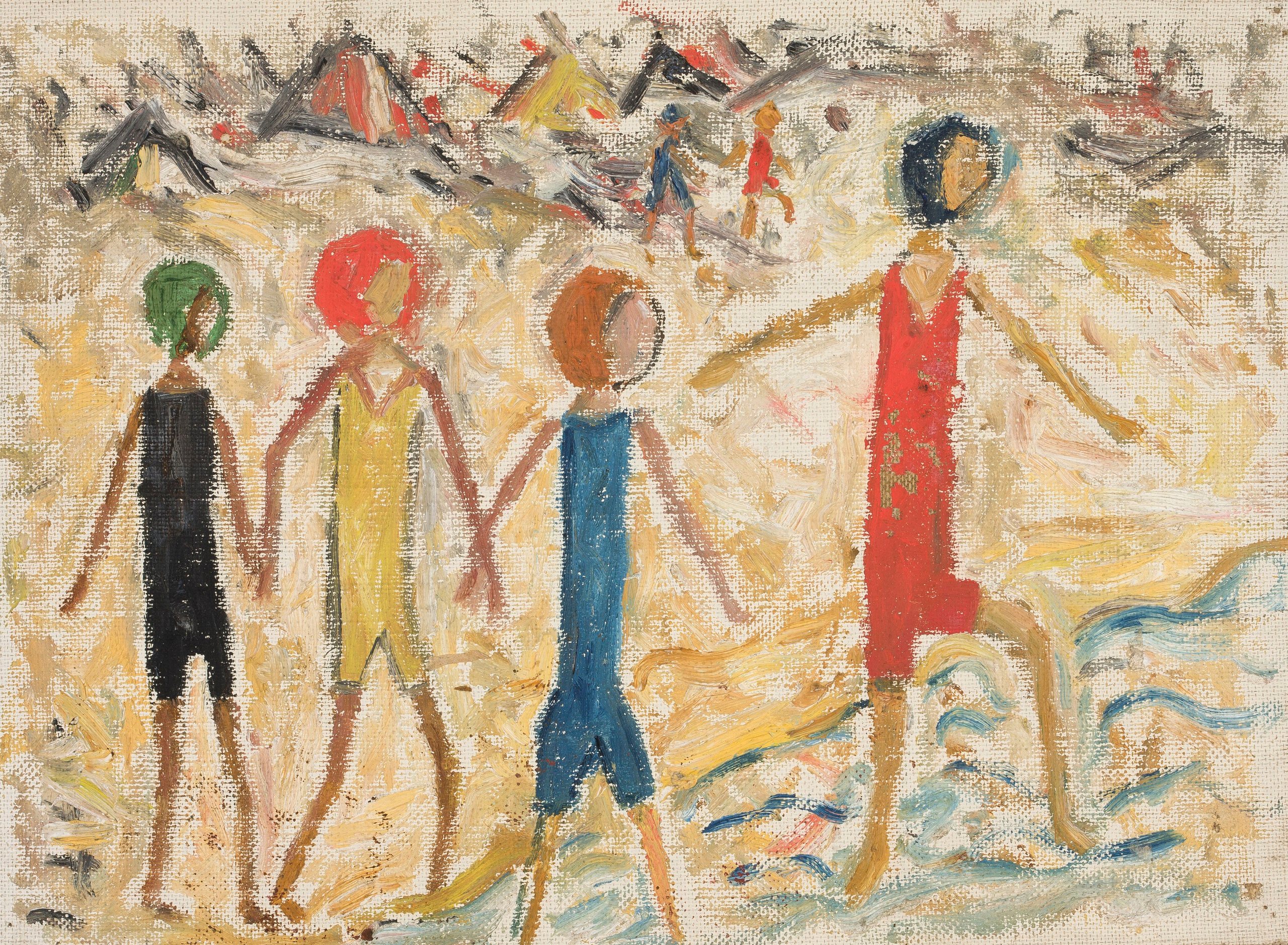 《海滩上的孩子们》（Children on a beach）｜塔德乌什·马科夫斯基 Tadeusz Makowski｜1930