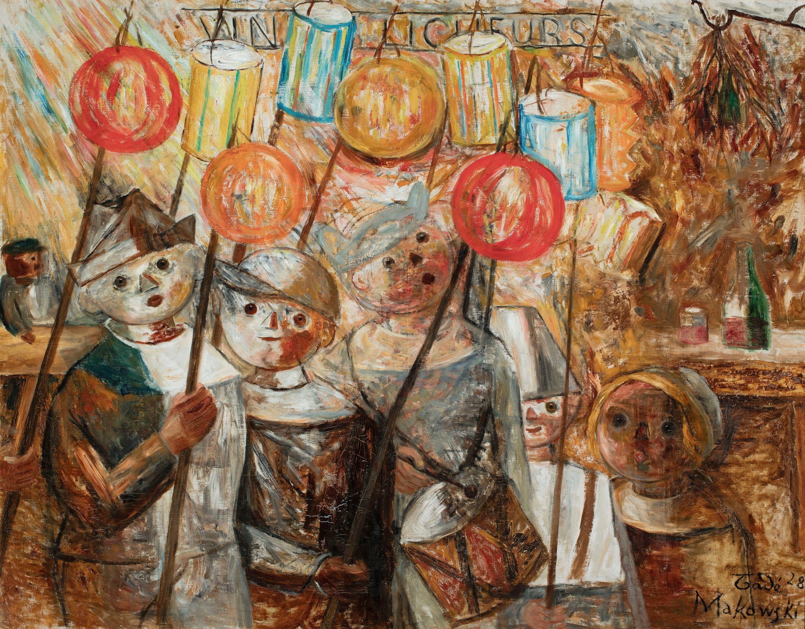 《拿着火把的孩子们》（Children with torches）｜塔德乌什·马科夫斯基 Tadeusz Makowski｜1928