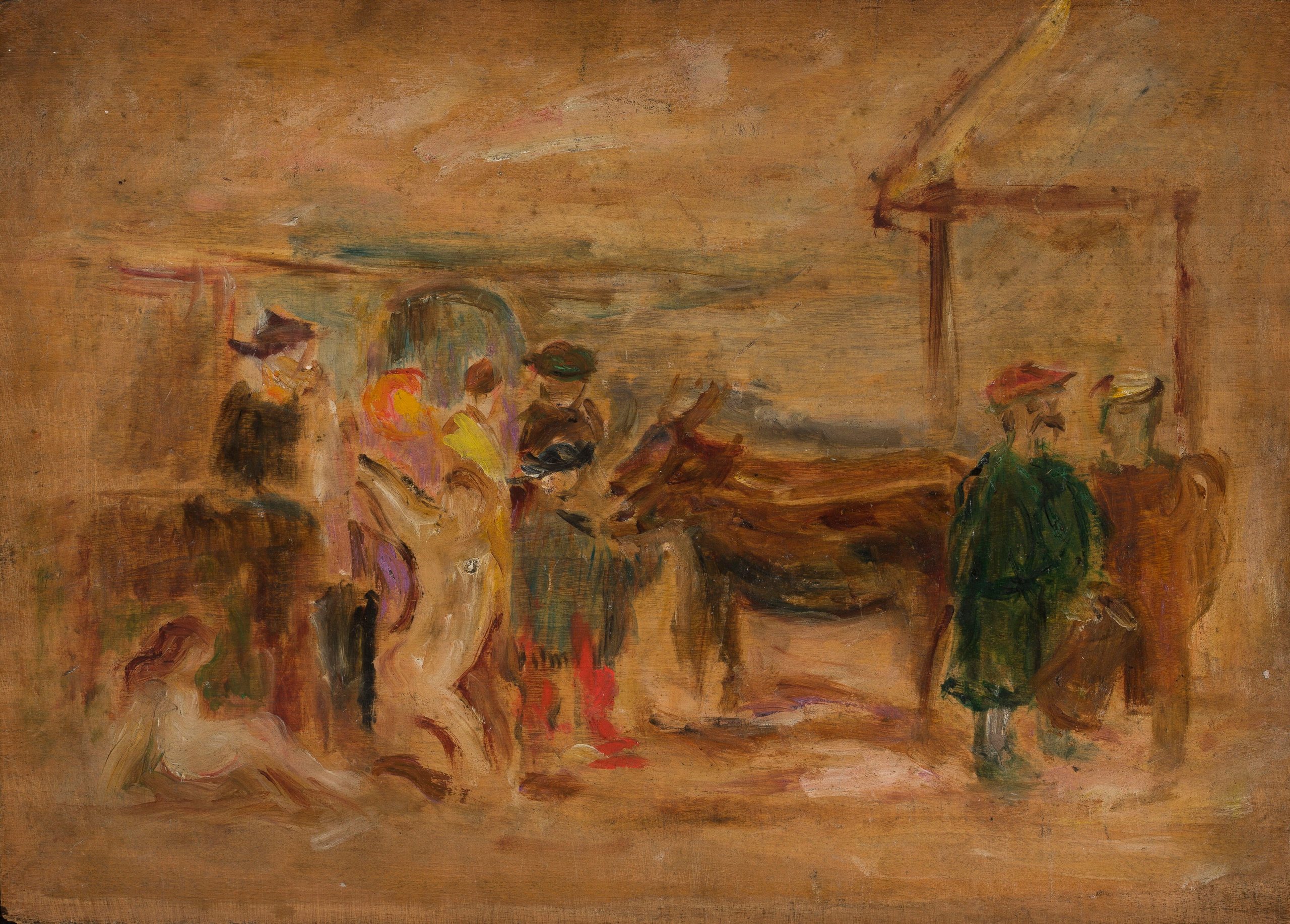 《与驴的人物场景》（Figural scene with donkeys）｜塔德乌什·马科夫斯基 Tadeusz Makowski｜1920