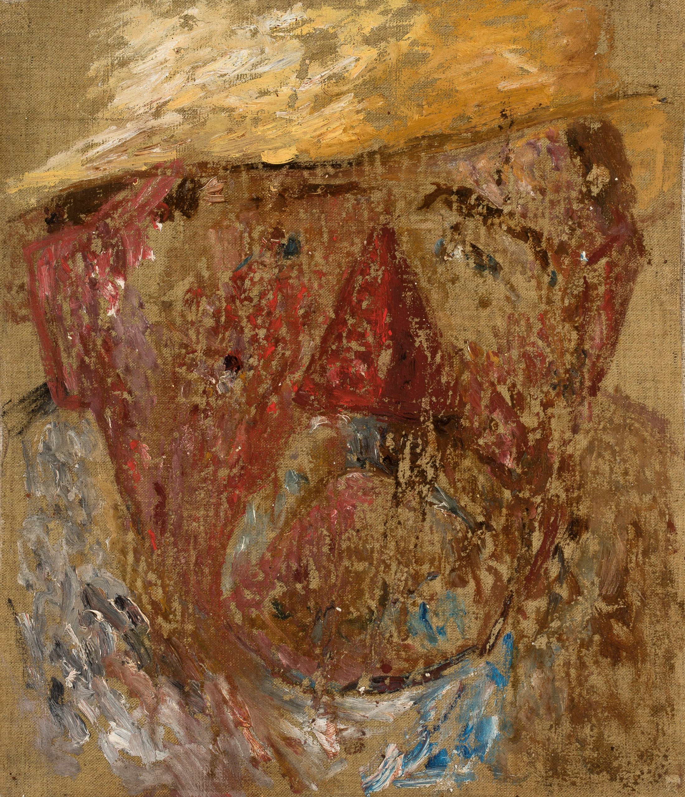 《草帽男头像》（Head of a man in a straw hat）｜塔德乌什·马科夫斯基 Tadeusz Makowski｜1930