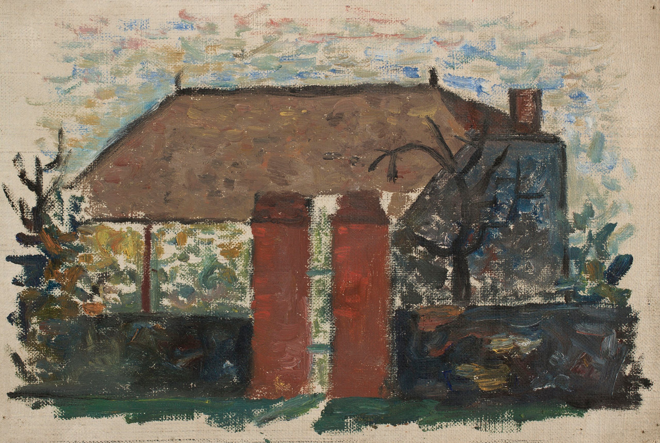 《有红色门的房子》（House with a red gate）｜塔德乌什·马科夫斯基 Tadeusz Makowski｜1931